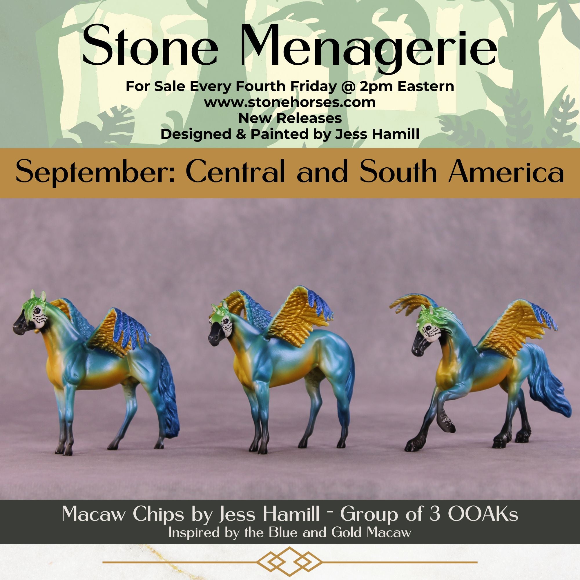 Blue and Gold Macaw FCM OOAK Chip Grab Bag by Jess Hamill MS25