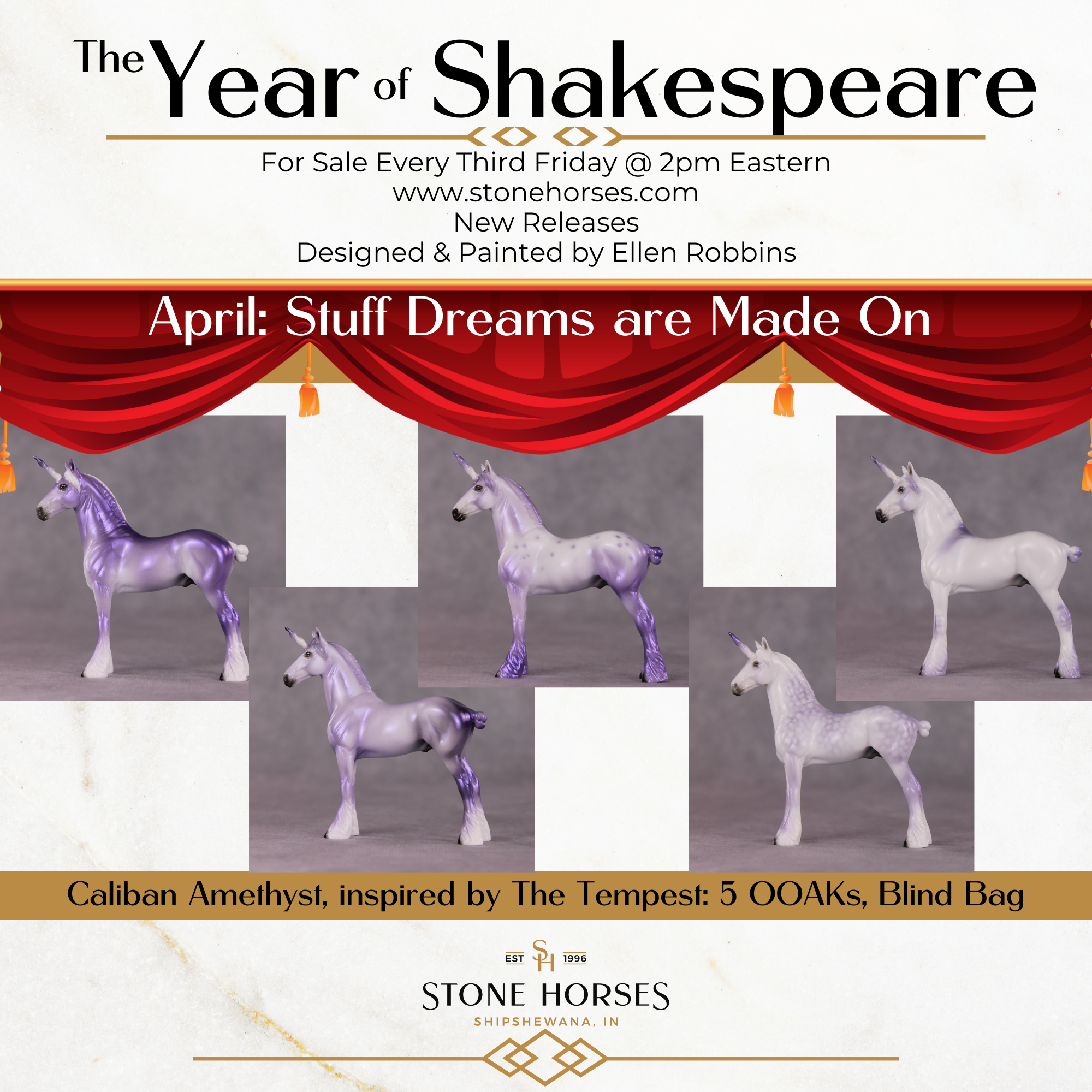 "Amethyst Caliban" Draft Chip OOAK Grab Bag - Painted By Ellen Robbins CL25