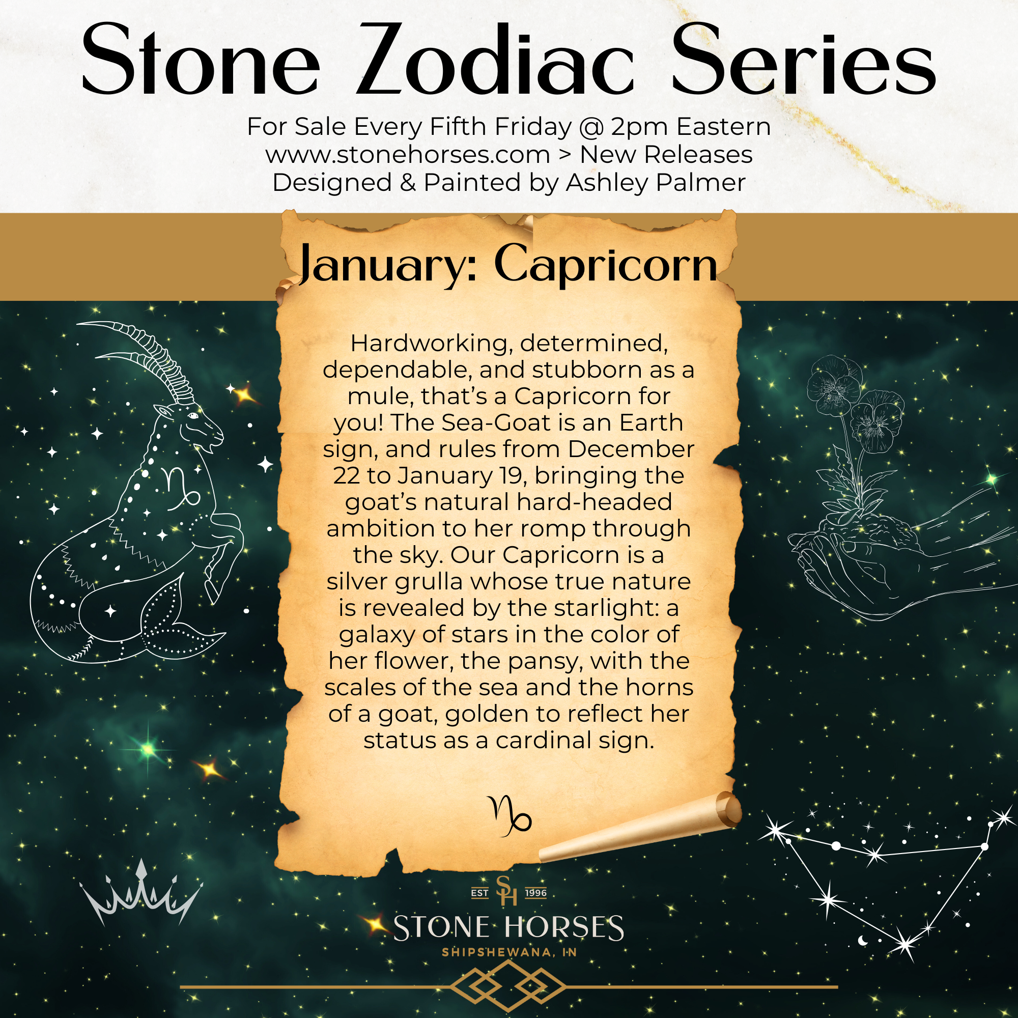 "Alikdora" LE-10 Purple Stars & Nebula Deco Mule By Ashley Palmer Zodiac Series: Aquarius ZS25