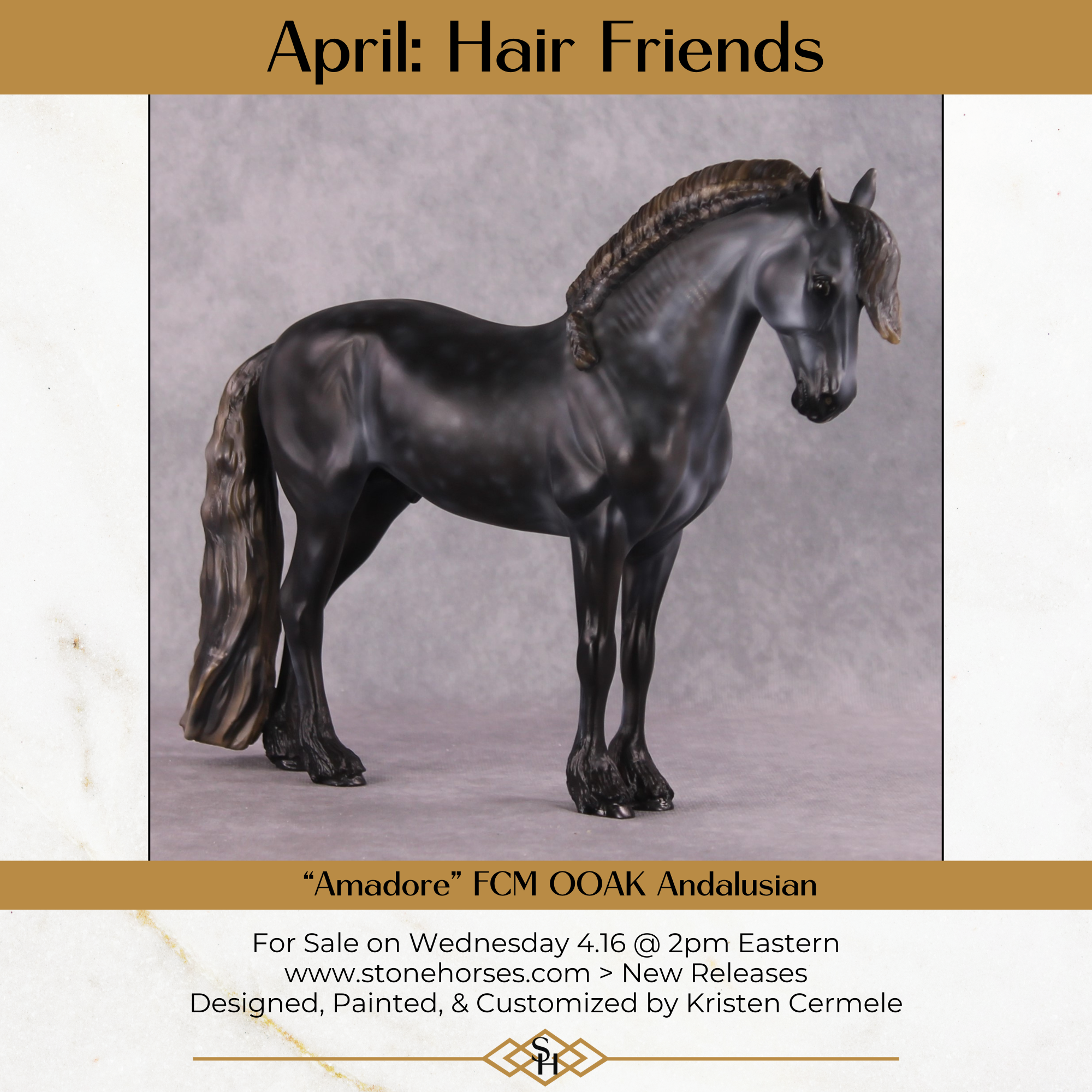 "Amadore" OOAK FCM Andalusian By Kristen Cermele - April GemStones Series