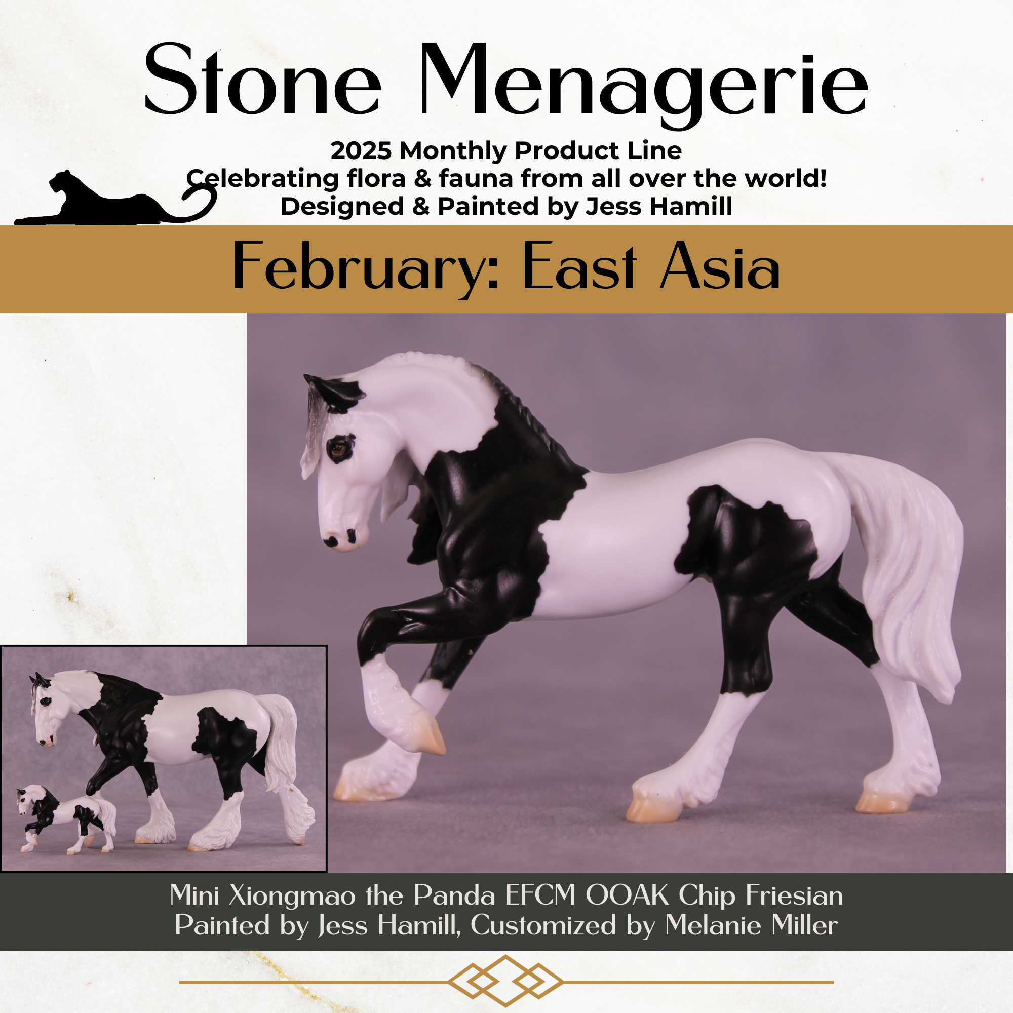 Mini Xiongmao OOAK EFCM Chip Friesian by Jess Hamill & Melanie Miller SCD26