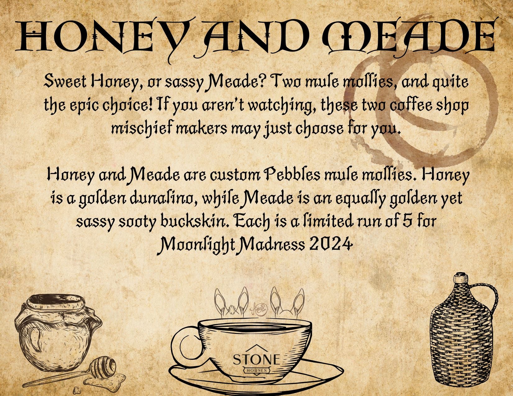 Meade LE 5 Customized Sooty Buckskin Pebble Mule By Ellen Robbins MM24 Run