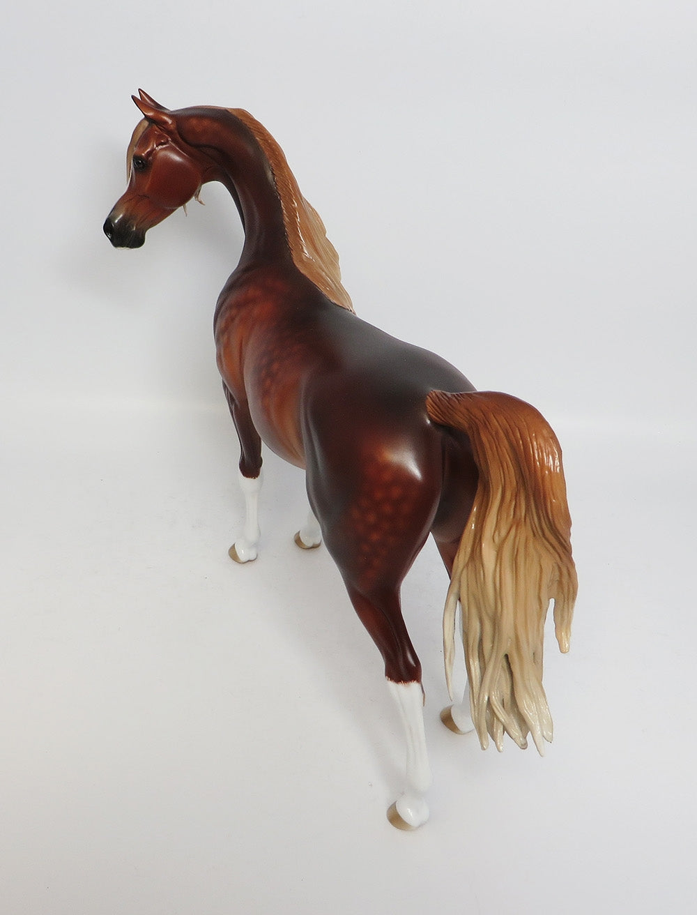 AURORA-OOAK DAPPLE DEEP CHESTNUT ARABIAN MODEL HORSE BY SHERYL LEISURE 12-19-17