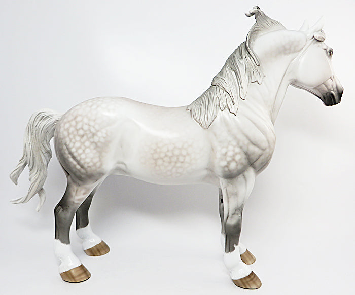 DRAGONS BREATH-OOAK STAR DAPPLE GREY STANDING DRAFTER MODEL HORSE 8/2