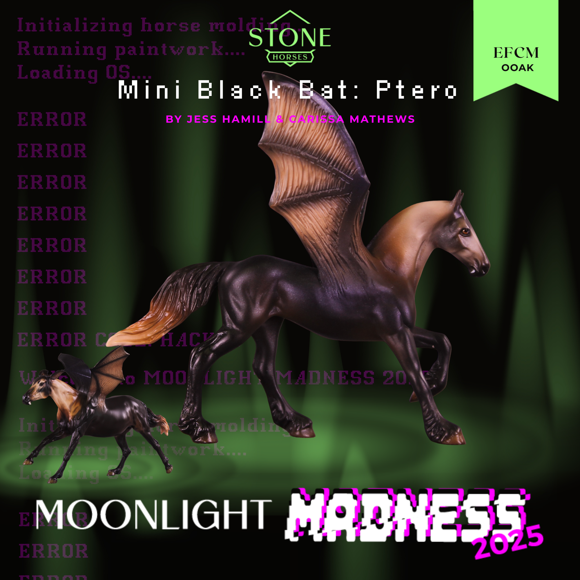 Mini Ptero OOAK EFCM Chip Friesian by Jess Hamill & Carissa Mathews SCD26