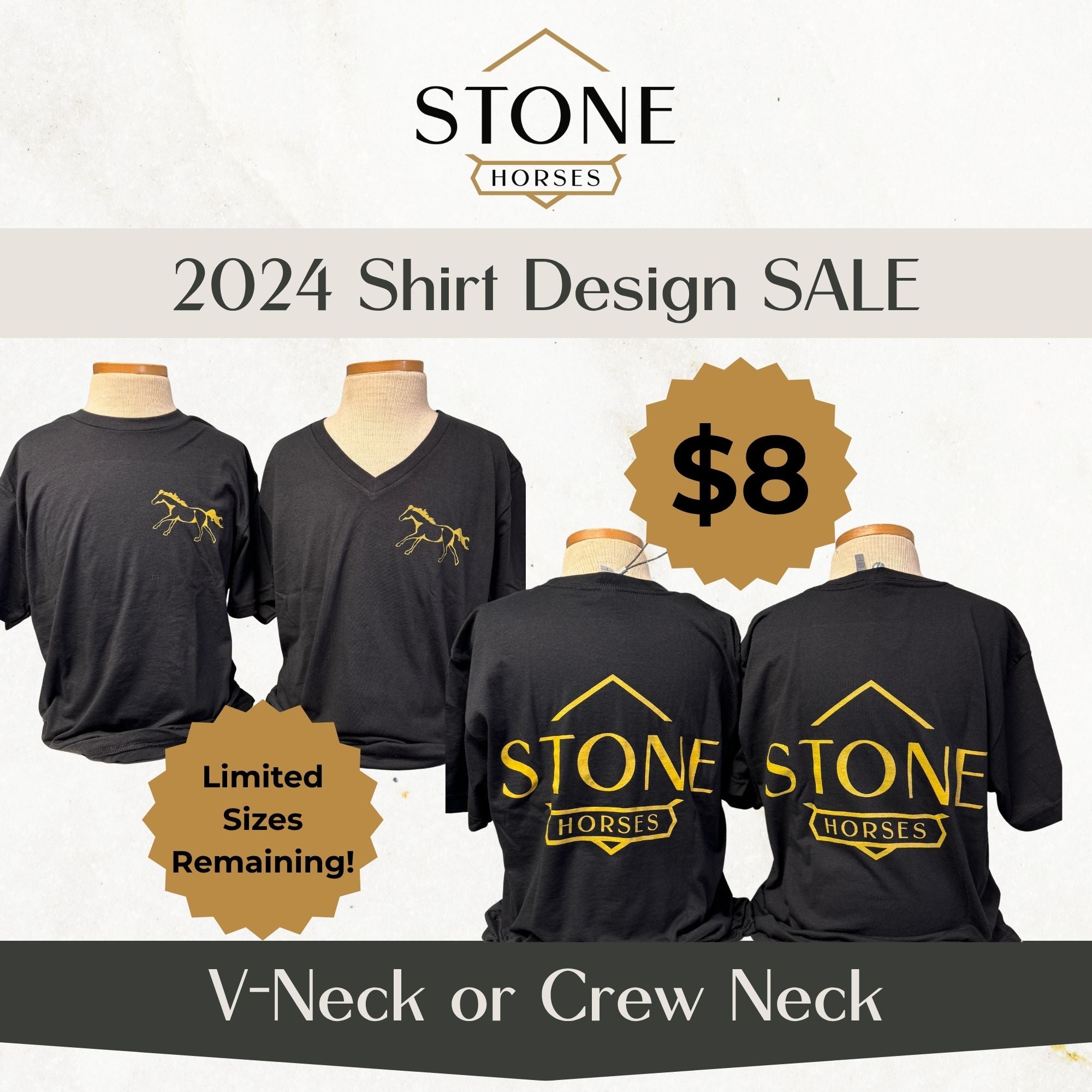 Stone Horses 2024 Logo V Neck T Shirt