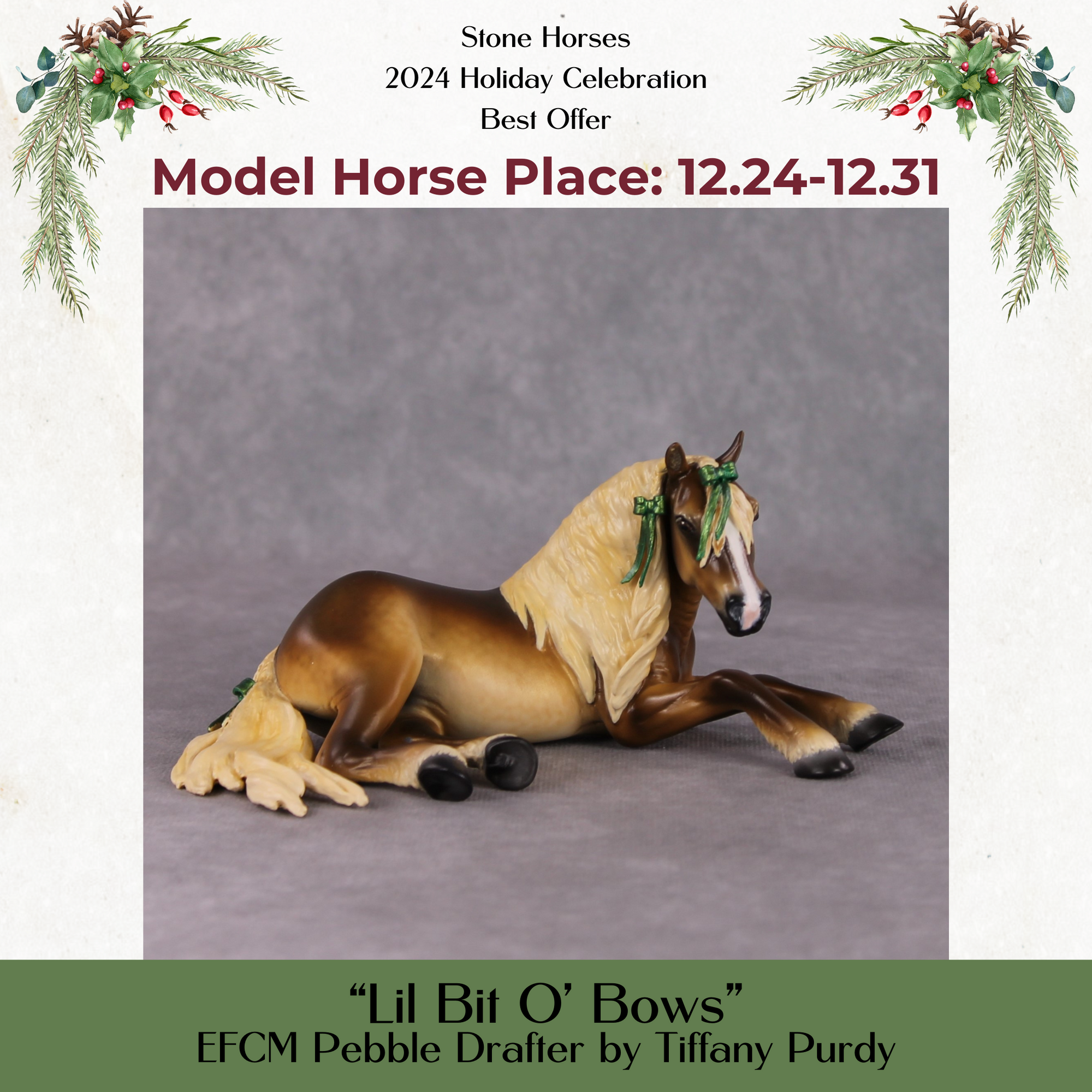 Lil Bit O' Bows OOAK Extreme Factory Custom Flaxen Chestnu Pebble Draft Painted and Customized By Tiffany Purdy HS24 Best Offer