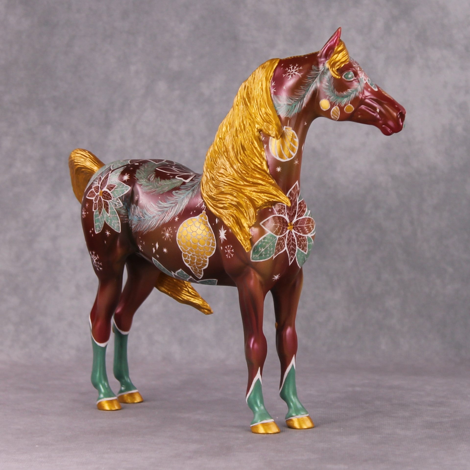 Get to the Poinsettia OOAK Etched Christmas Deco Morgan Painted By Kristen Cermele HS24 Best Offer