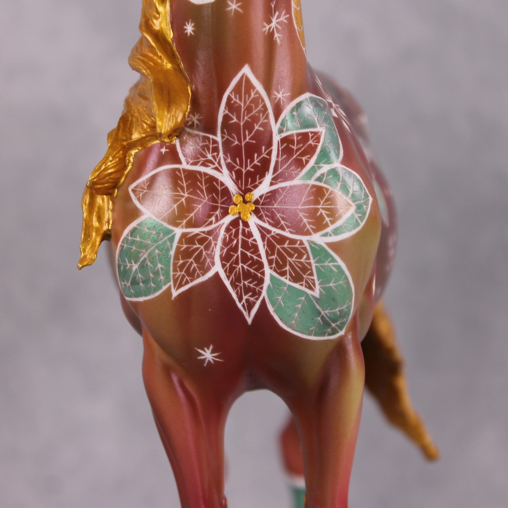 Get to the Poinsettia OOAK Etched Christmas Deco Morgan Painted By Kristen Cermele HS24 Best Offer