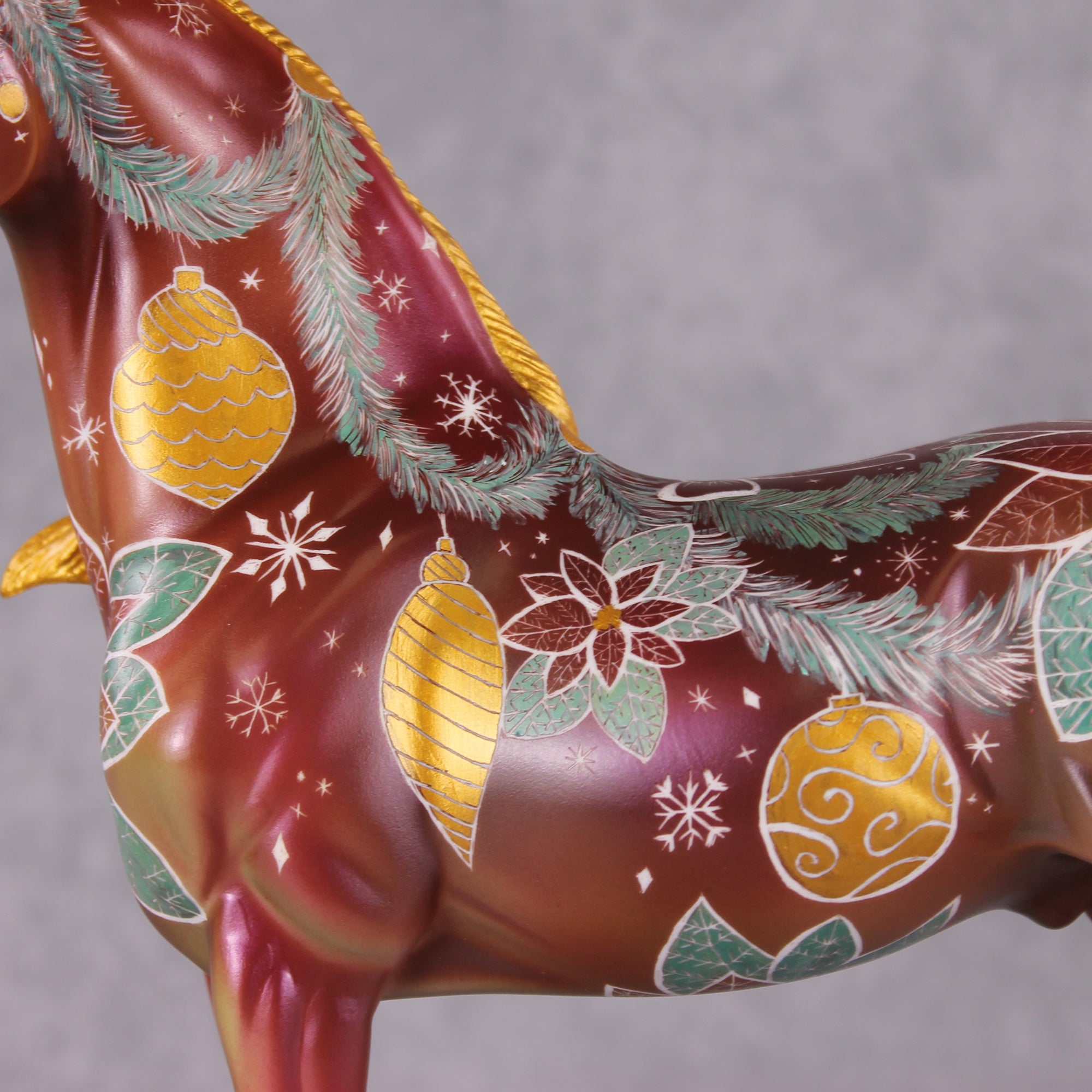 Get to the Poinsettia OOAK Etched Christmas Deco Morgan Painted By Kristen Cermele HS24 Best Offer