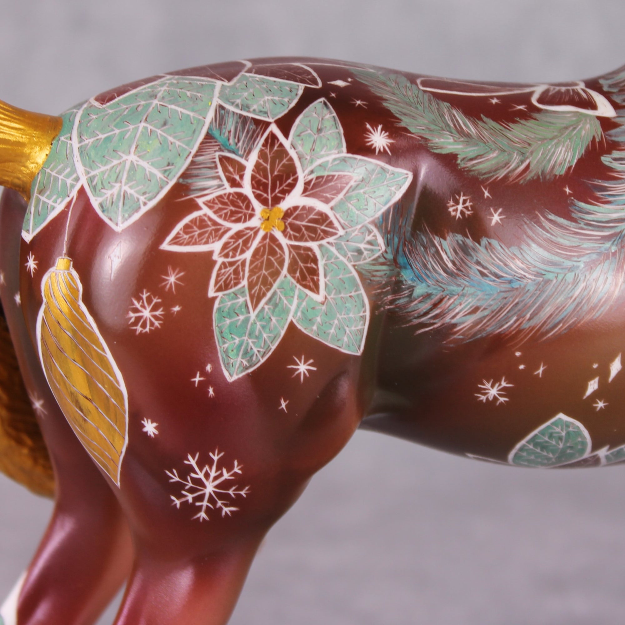 Get to the Poinsettia OOAK Etched Christmas Deco Morgan Painted By Kristen Cermele HS24 Best Offer