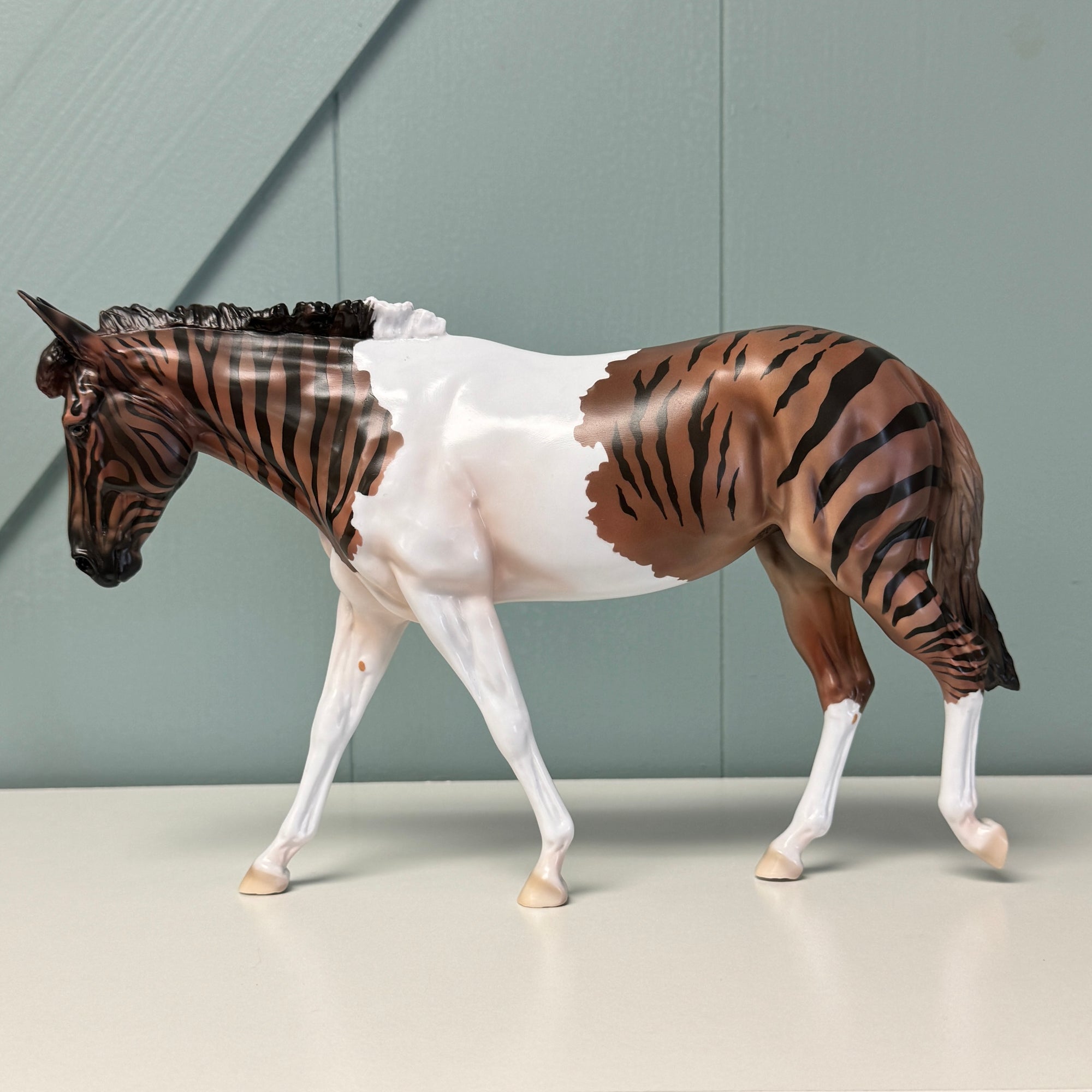 Mingulay OOAK Pinto Zebra Hybrid Mule By Jess Hamill EQ24 End of Month Sample and OOAK Sale SS724