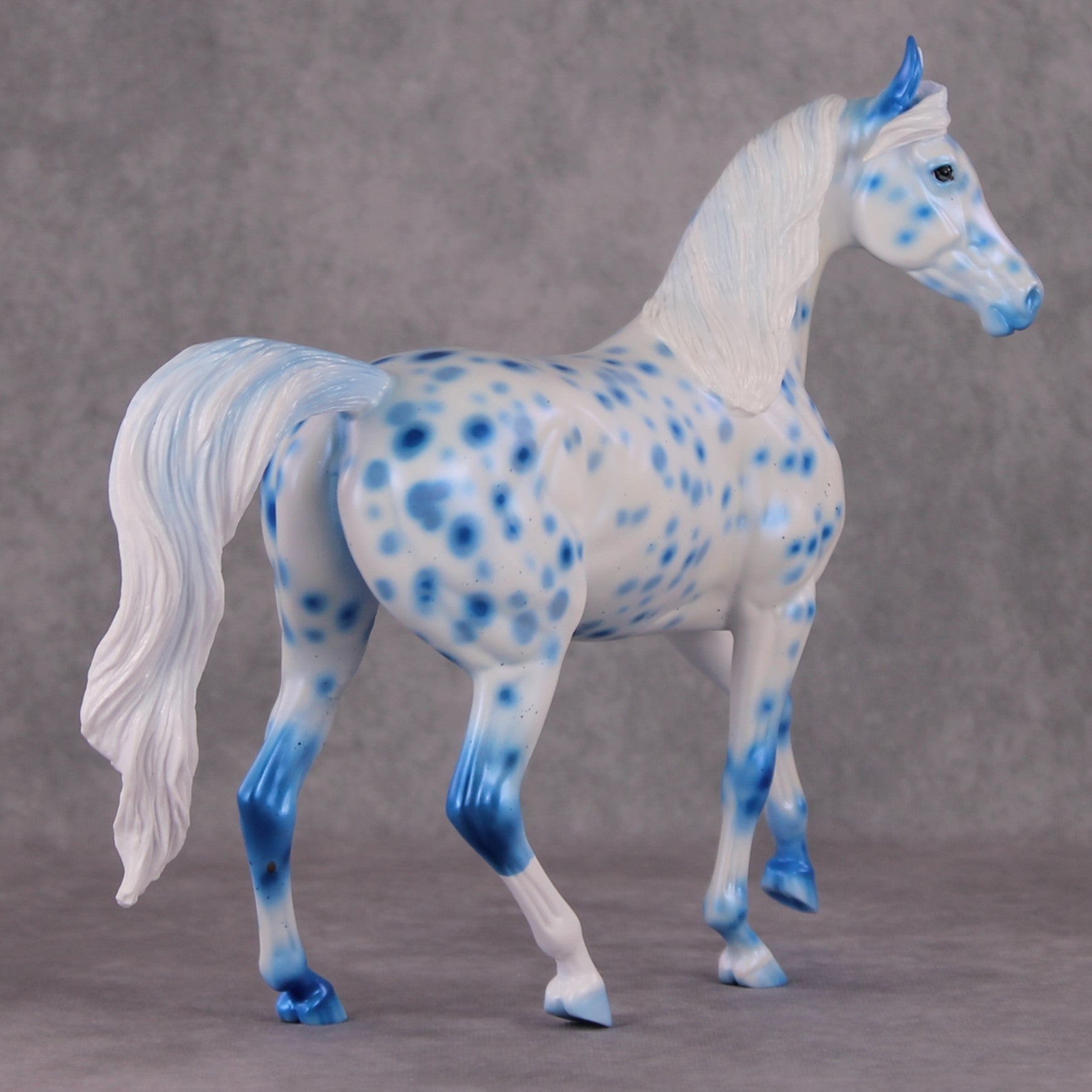 Hot N Cold (Set of Two) OOAK Blue, Red & Orange Pearl Leopard Appaloosa Arab Mares By Ellen Robbins HS24