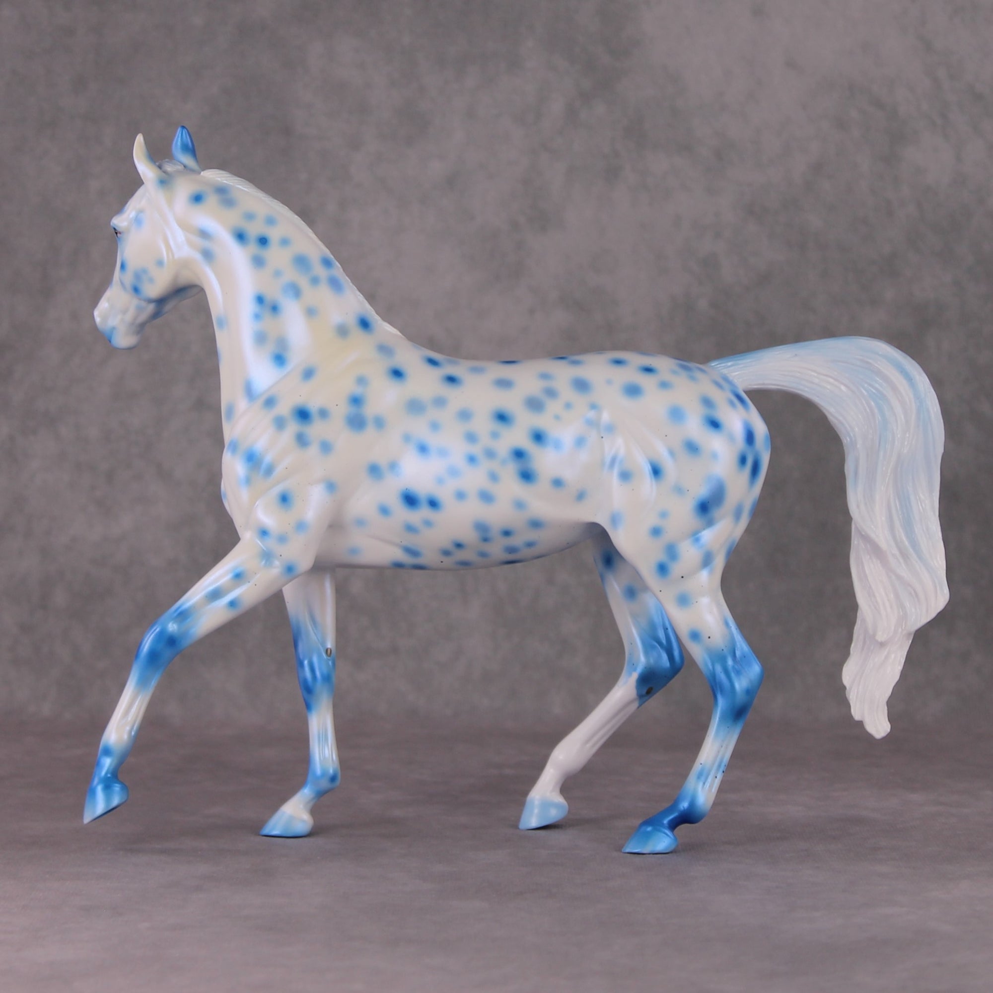 Hot N Cold (Set of Two) OOAK Blue, Red & Orange Pearl Leopard Appaloosa Arab Mares By Ellen Robbins HS24