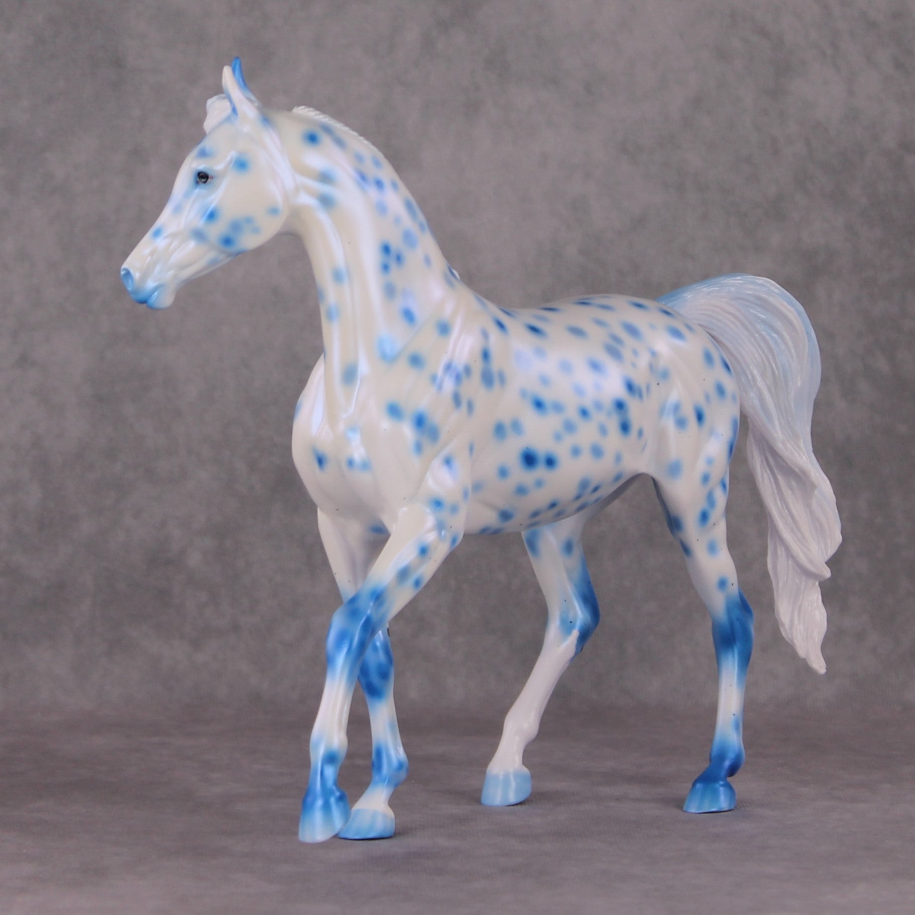 Hot N Cold (Set of Two) OOAK Blue, Red & Orange Pearl Leopard Appaloosa Arab Mares By Ellen Robbins HS24
