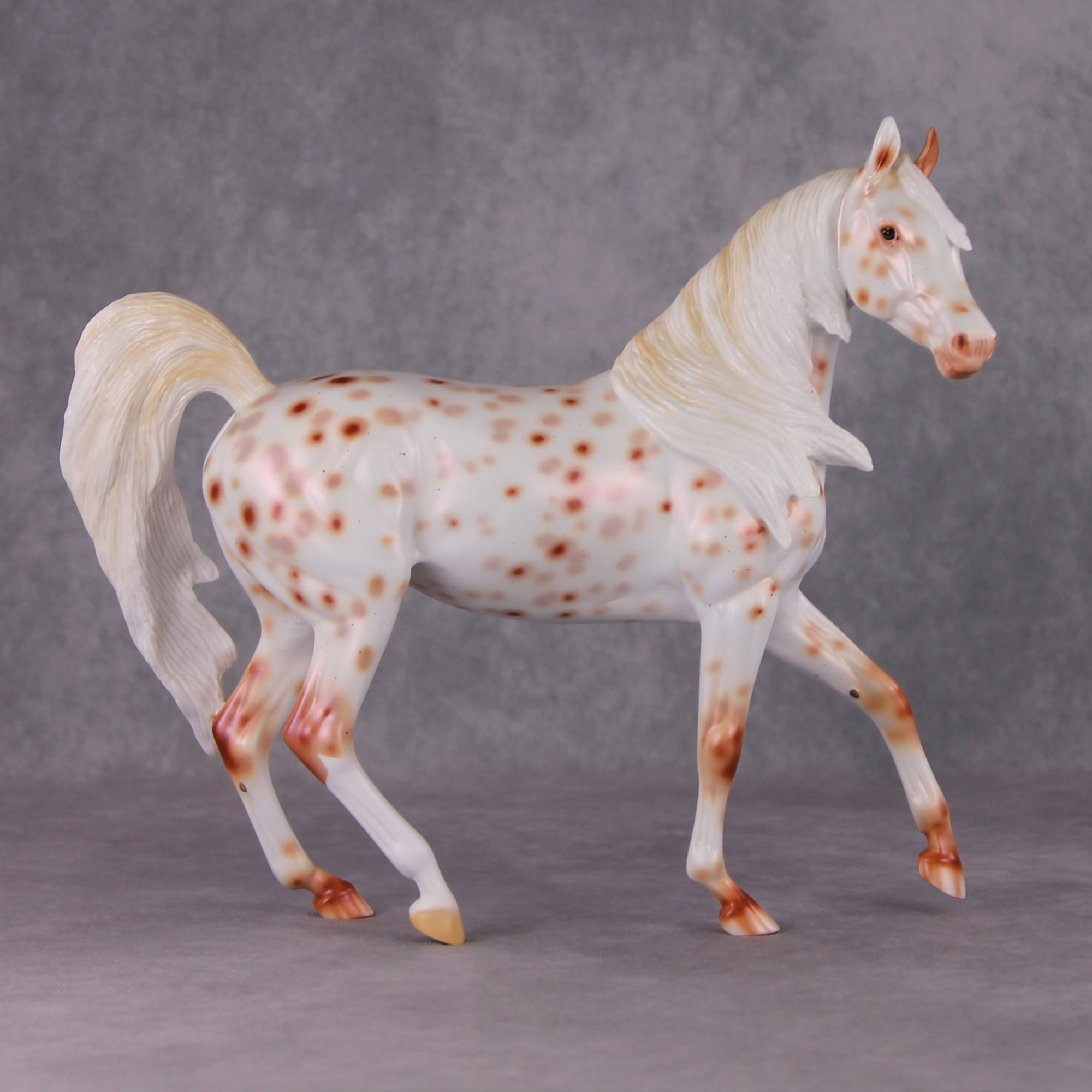 Hot N Cold (Set of Two) OOAK Blue, Red & Orange Pearl Leopard Appaloosa Arab Mares By Ellen Robbins HS24