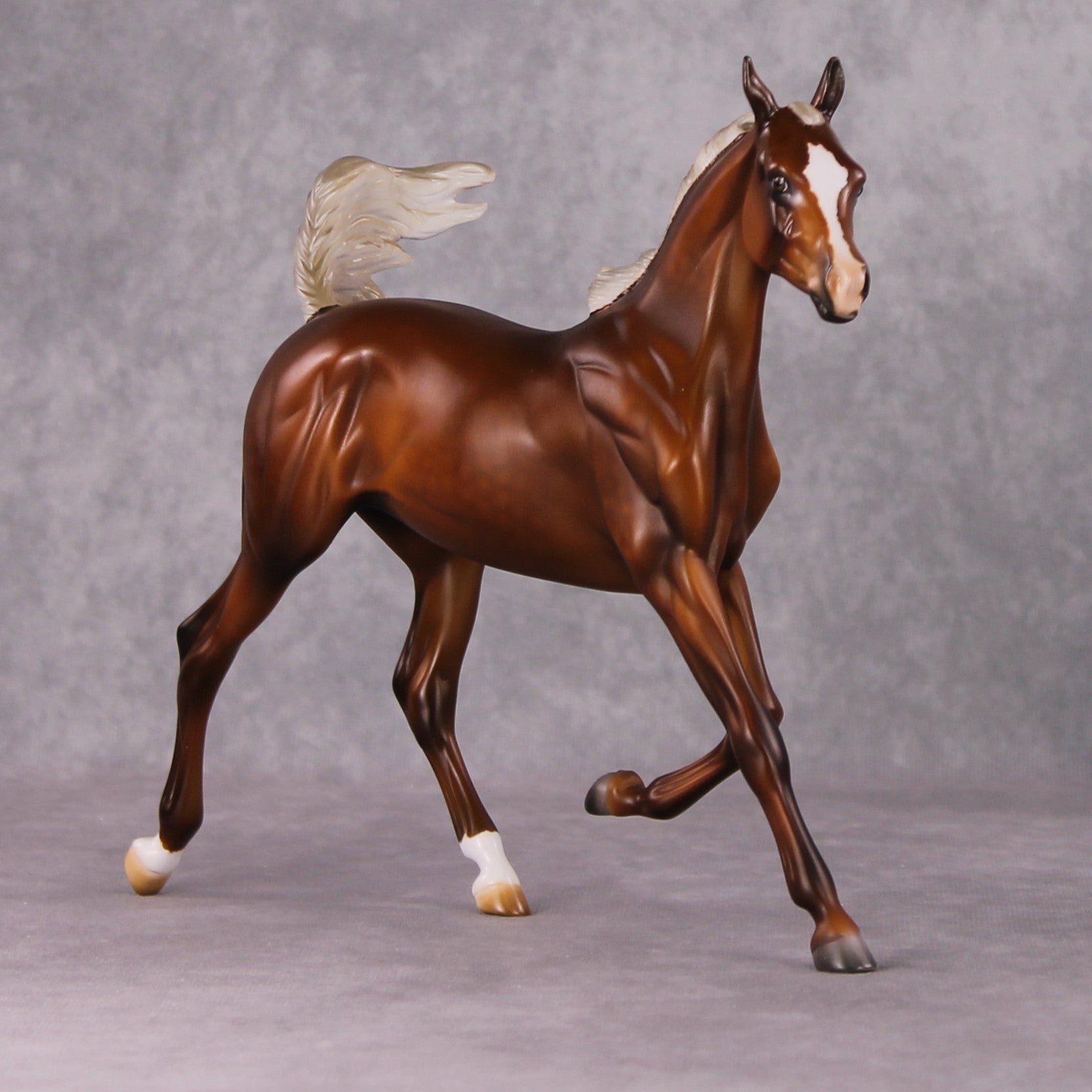 Girlfriend OOAK Dapple Chestnut W/ Flaxen Mane & Tail by Julie Kiem HS24