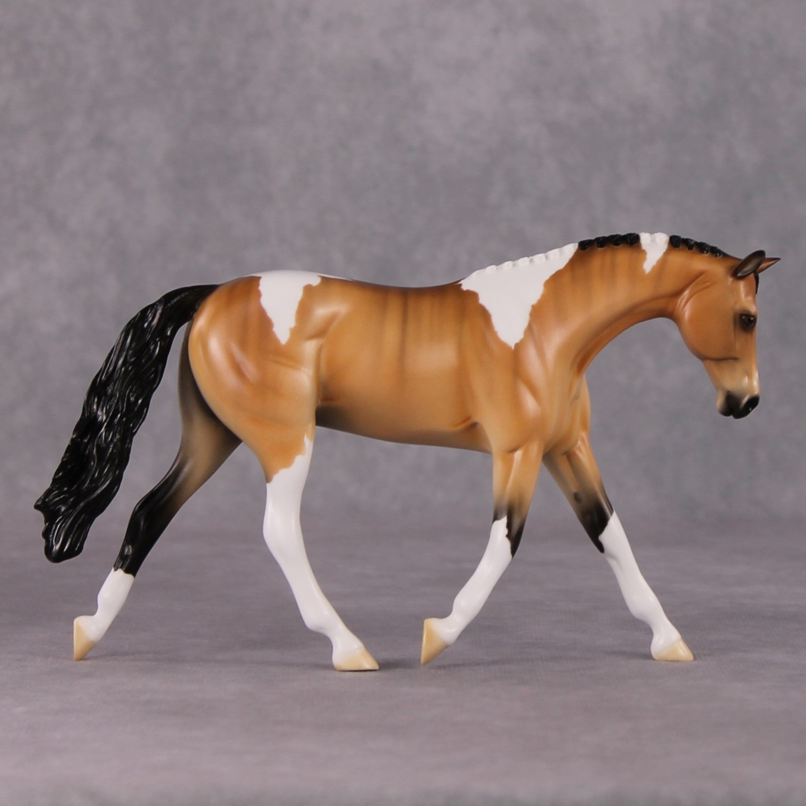 Small Chance OOAK Brindle Tobiano Warmblood Pebble By Ellen Robbins HS24