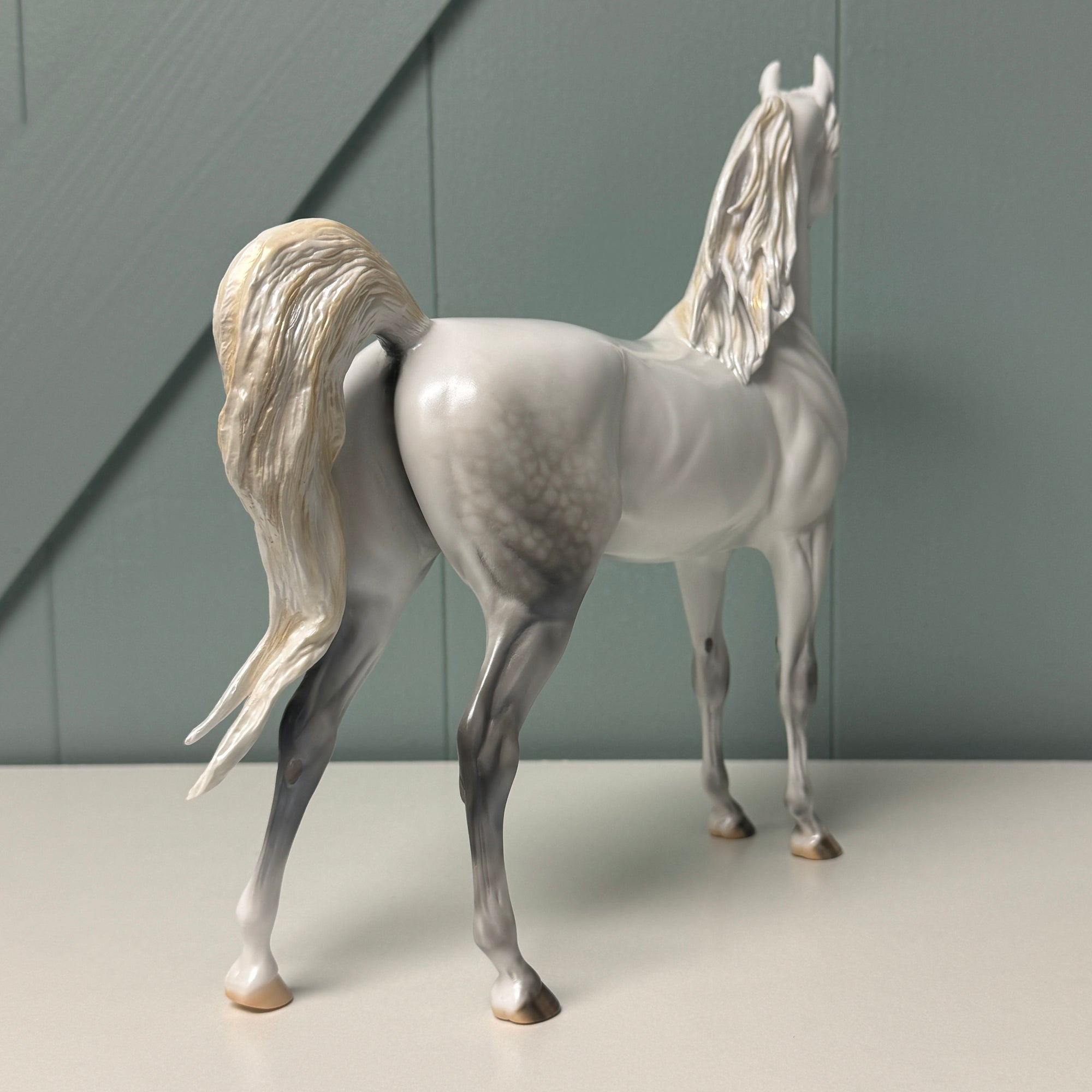 Bianco nel blu LE-30 Run Dappled Grey with Gold Accented Mane Custom Arabian By Carrie Keller EQ24 Based on AotH Entry Digital Art From Zoja Makovec