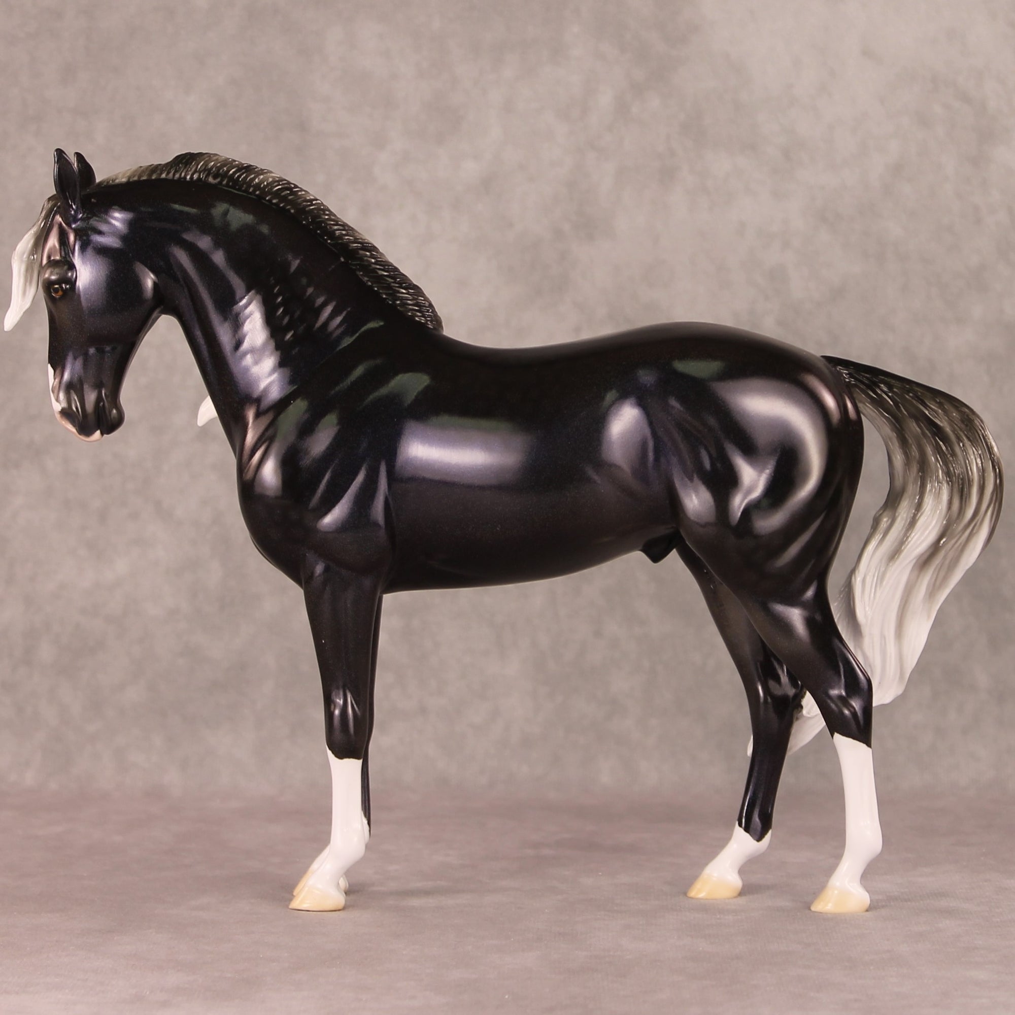 Northwind OOAK Holochromatic Dapple Silver Andalusian By Ellen Robbins HS24