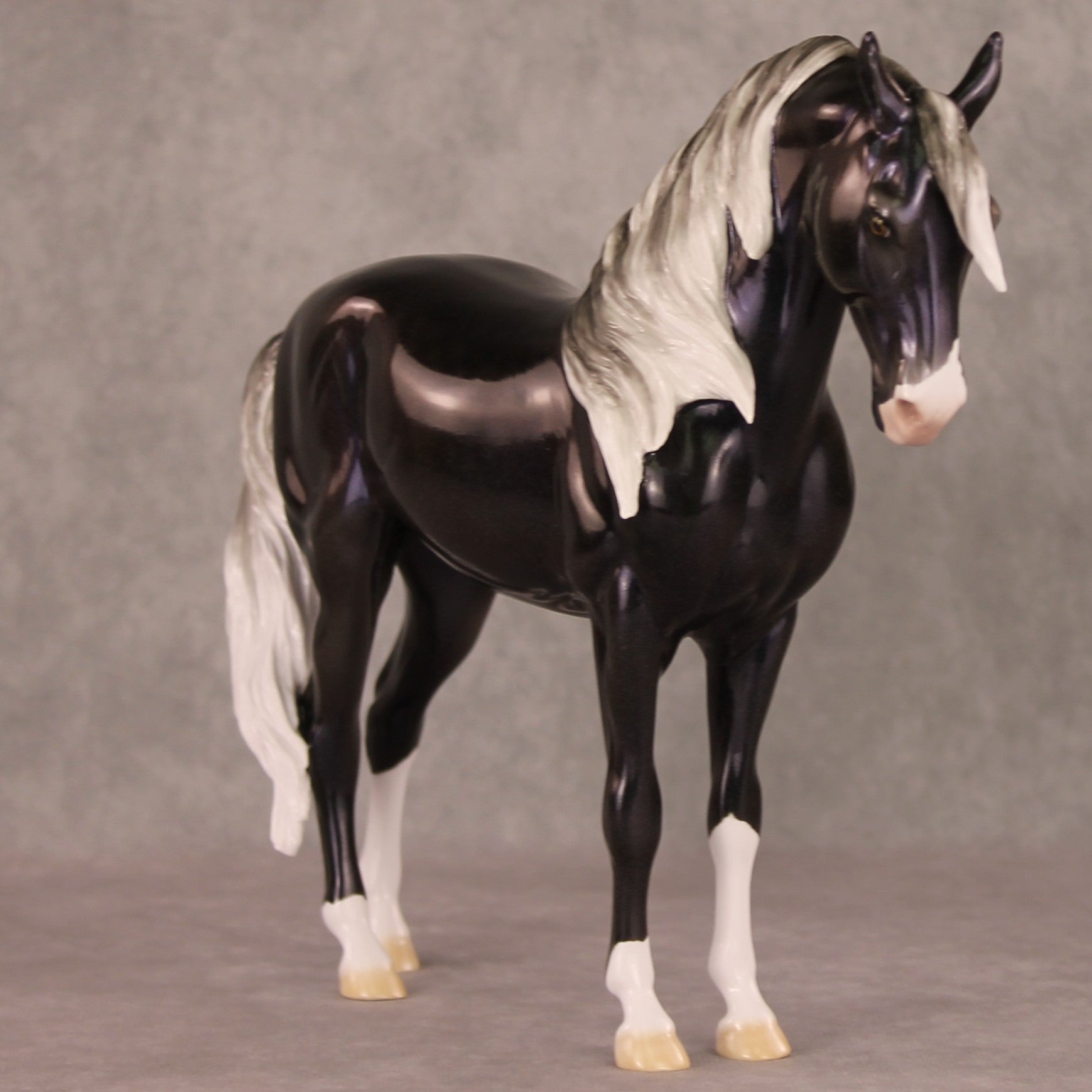 Northwind OOAK Holochromatic Dapple Silver Andalusian By Ellen Robbins HS24