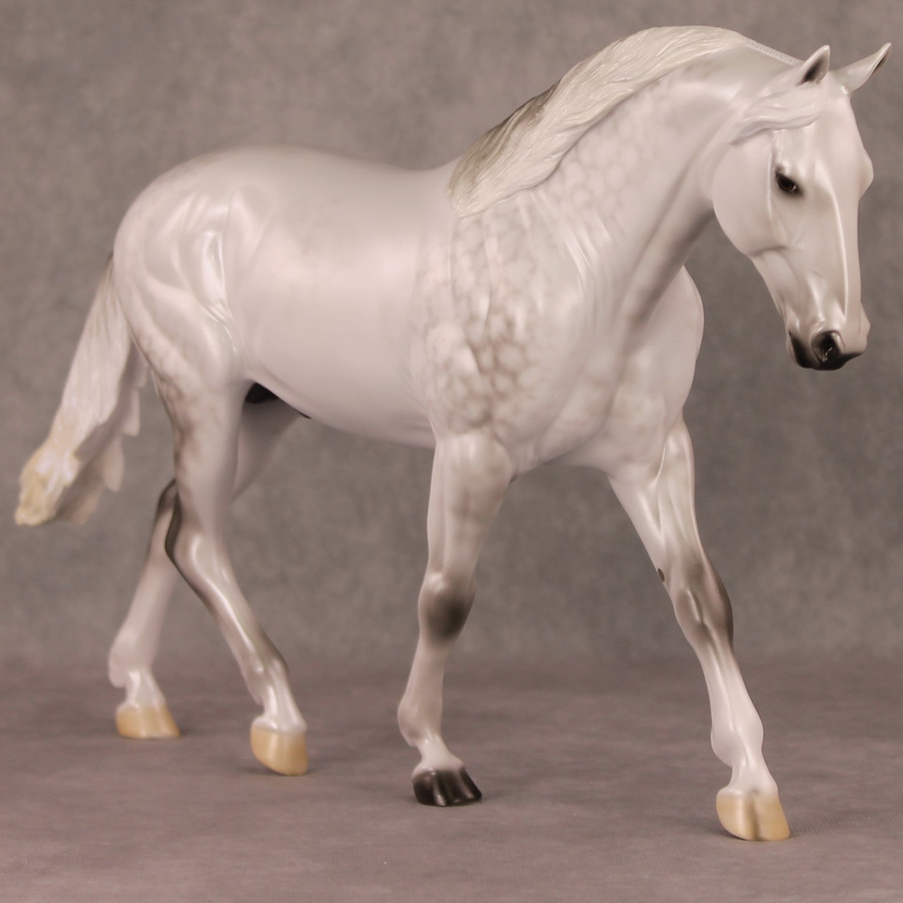 Blessing In A Blizzard OOAK Dapple Grey with Blue Interference Custom Irish Draught By Ellen Robbins HS24