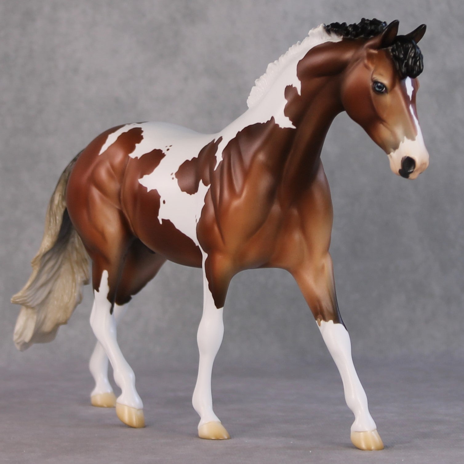 Fairbanks OOAK Bay Pinto Pony with Gulastra Plume By Jess Hamill HS24