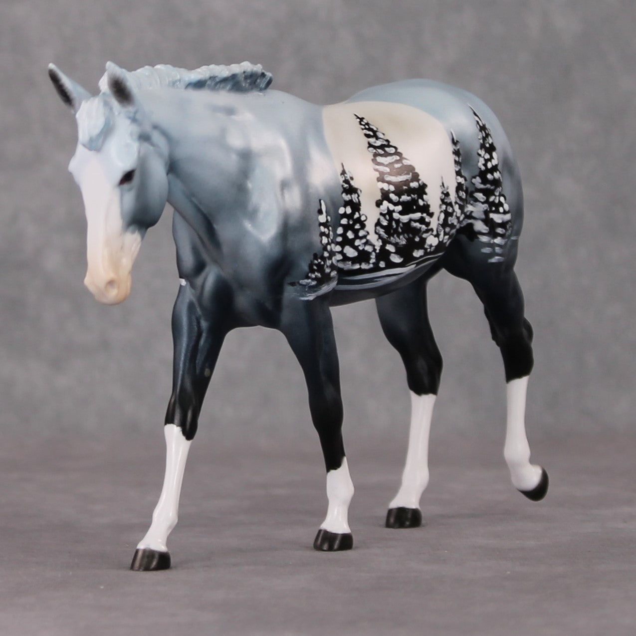 Chef OOAK Winter Tree Deco Pebble Mule By Dawn Quick HS24