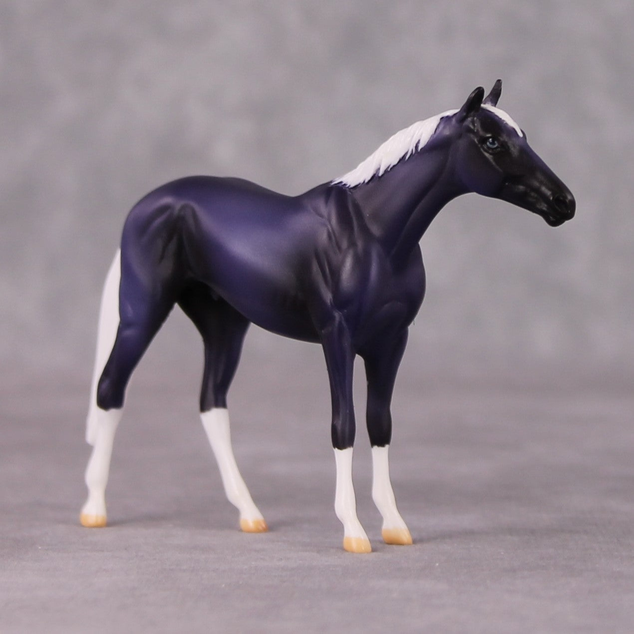 Crumpet OOAK Dark Purple Deco Thoroughbred Chip By Jamie Adamson HS24