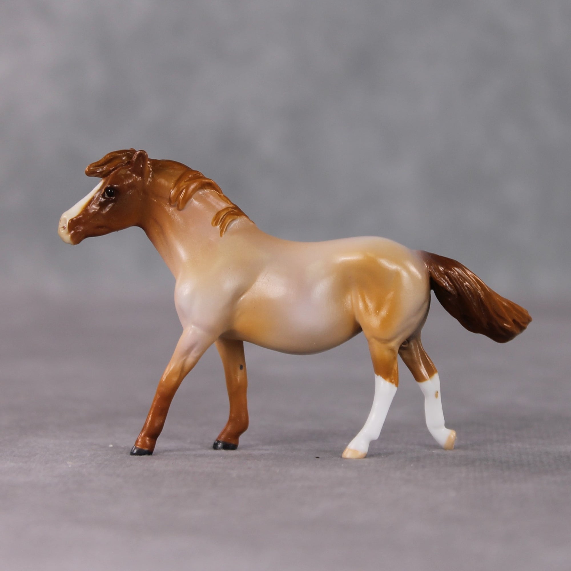 "Ambiguous Pie" OOAK Custom Chestnut Roan Pony Chip By Kristin Cermele - Gemstone Series