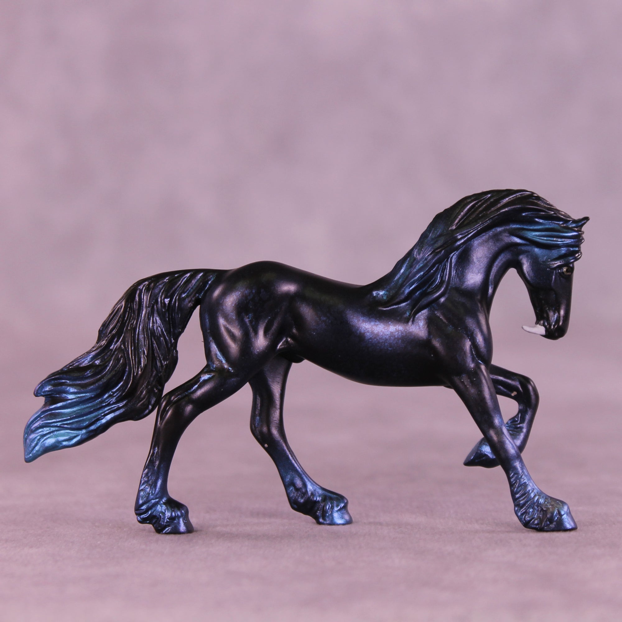 Mini Deep Blue Phish OOAK FCM Chip Friesian by Anna Rieck & Matt Samuels SCD26