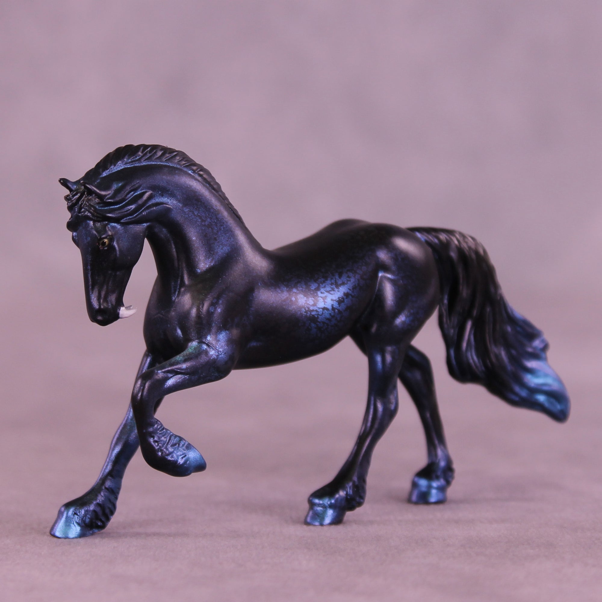 Mini Deep Blue Phish OOAK FCM Chip Friesian by Anna Rieck & Matt Samuels SCD26