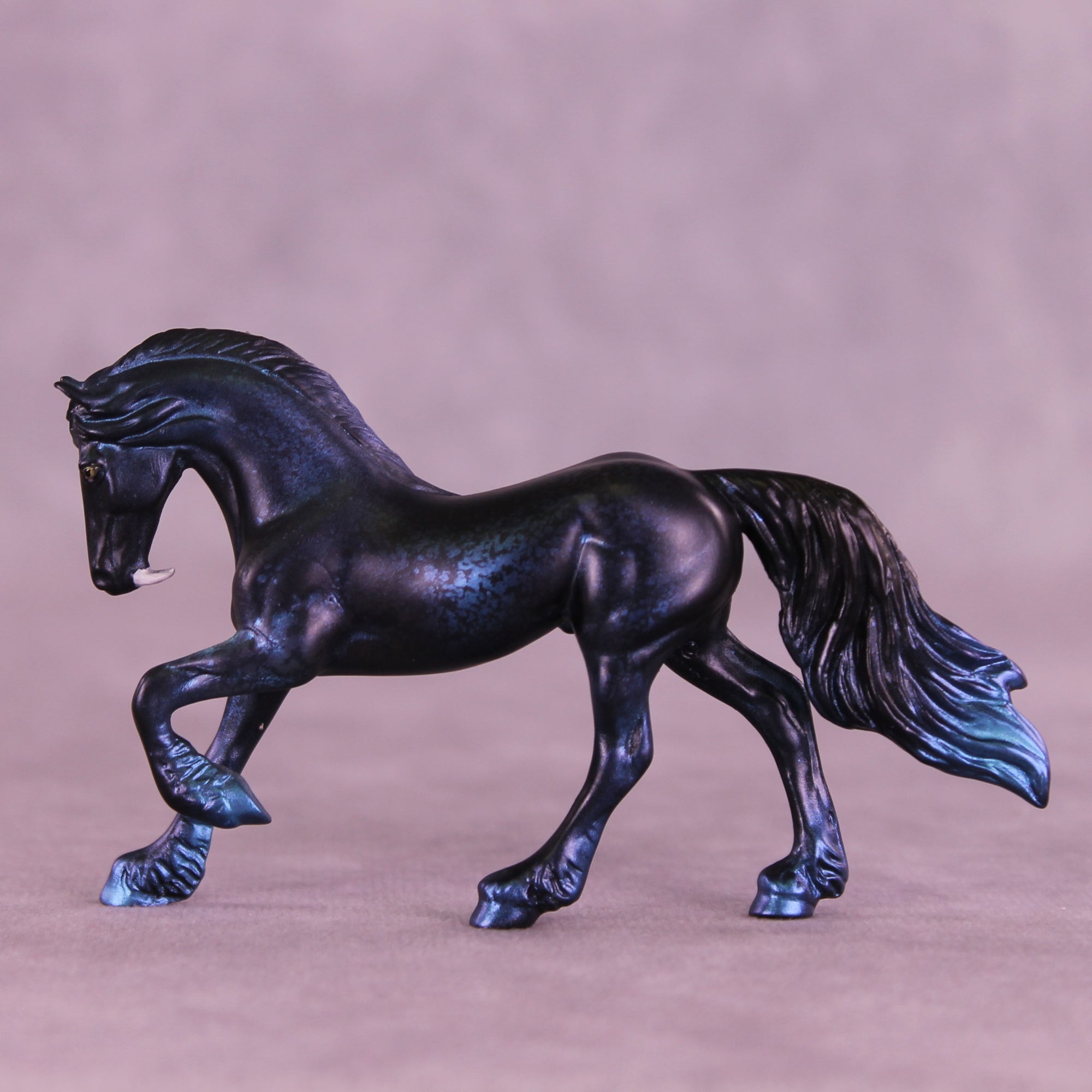 Mini Deep Blue Phish OOAK FCM Chip Friesian by Anna Rieck & Matt Samuels SCD26