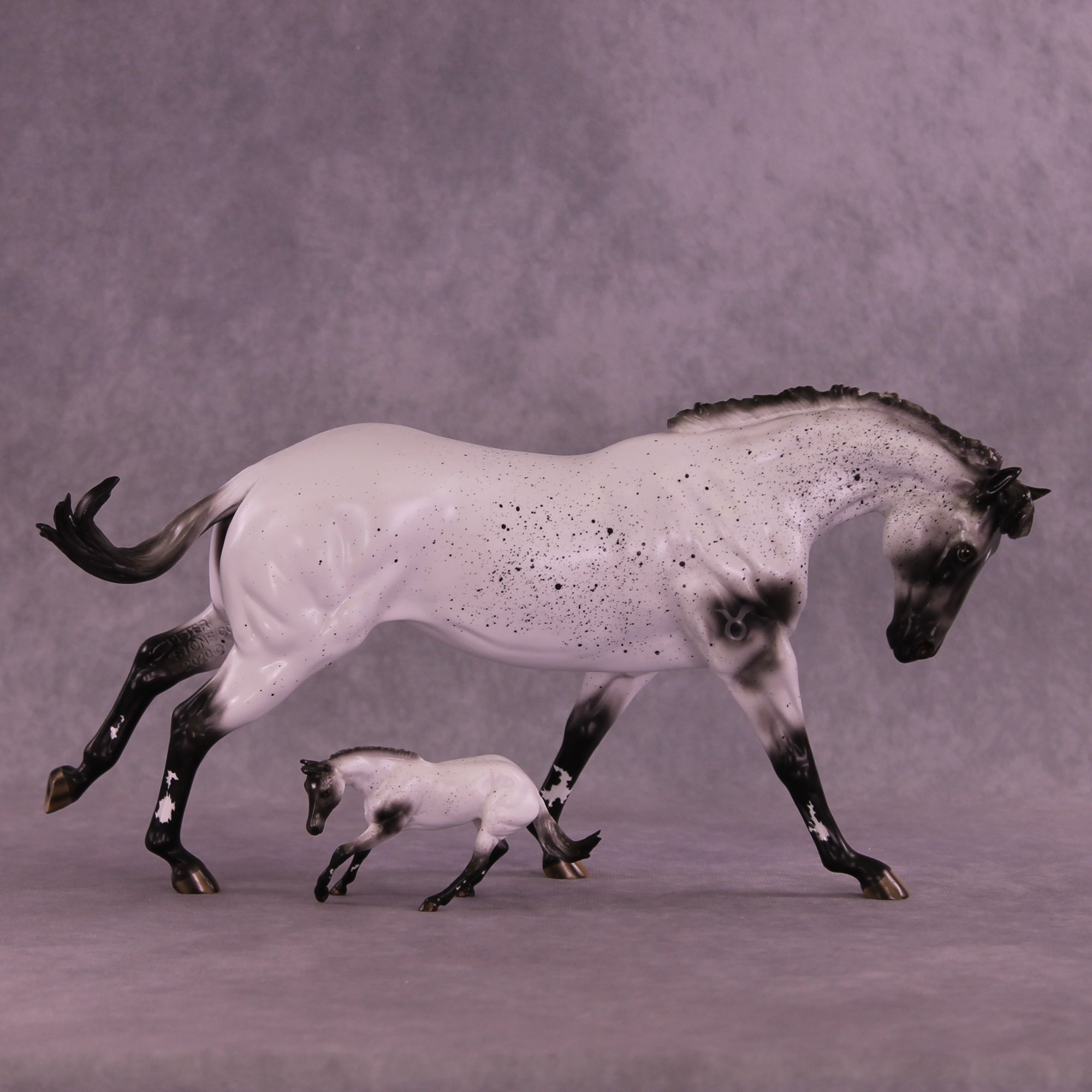 Mini Alcyone OOAK EFCM Chip Cutting Horse by Ashley Palmer & Melanie Miller SCD26