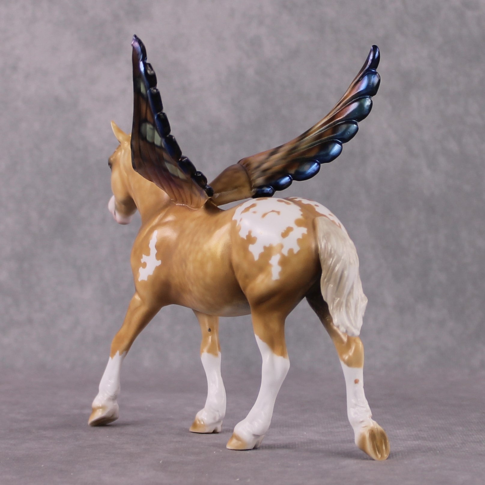 "Allspice" OOAK Deco Dappled Golden Palomino Appaloosa Winged Pebble Draft By Guest Artist Mindy Berg