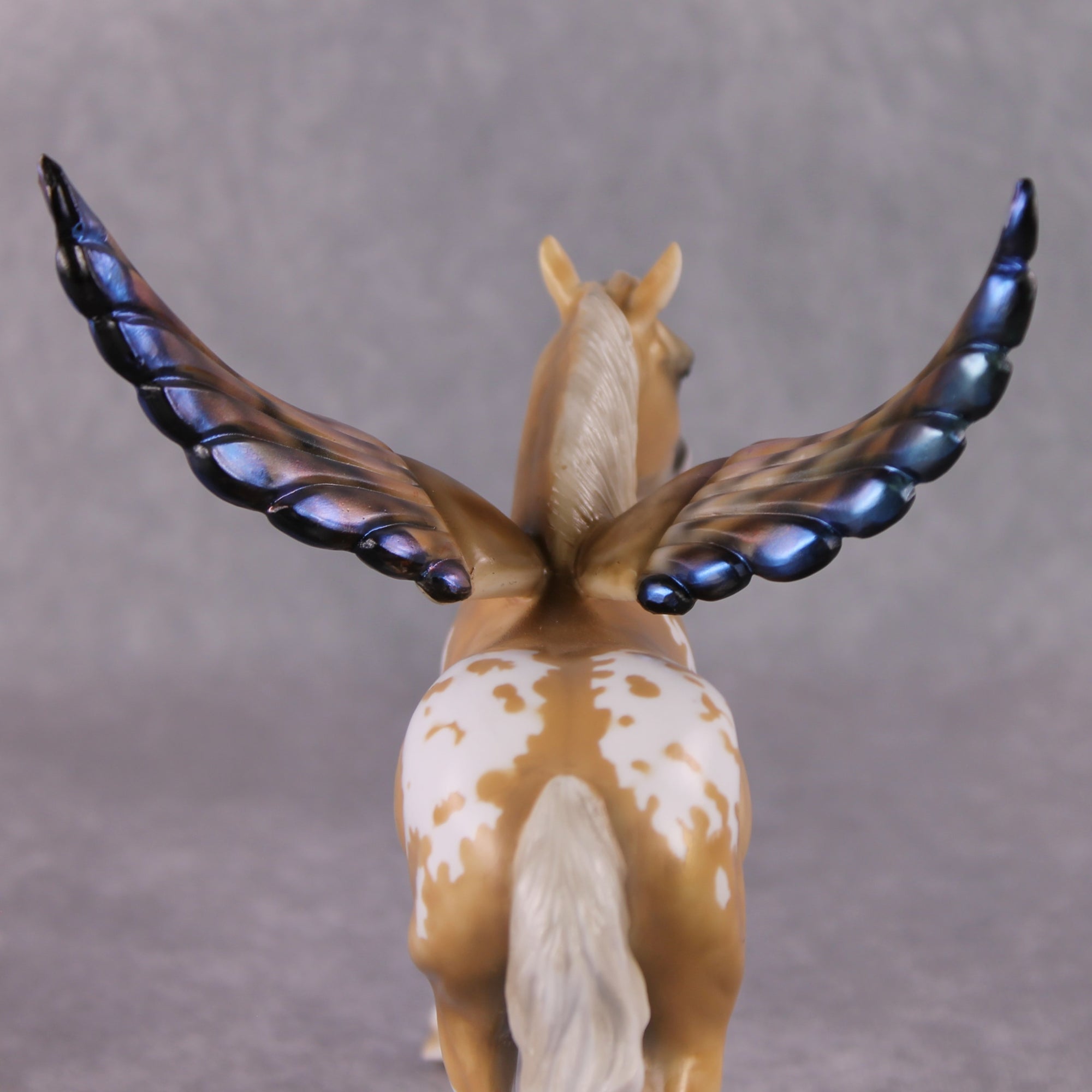 "Allspice" OOAK Deco Dappled Golden Palomino Appaloosa Winged Pebble Draft By Guest Artist Mindy Berg