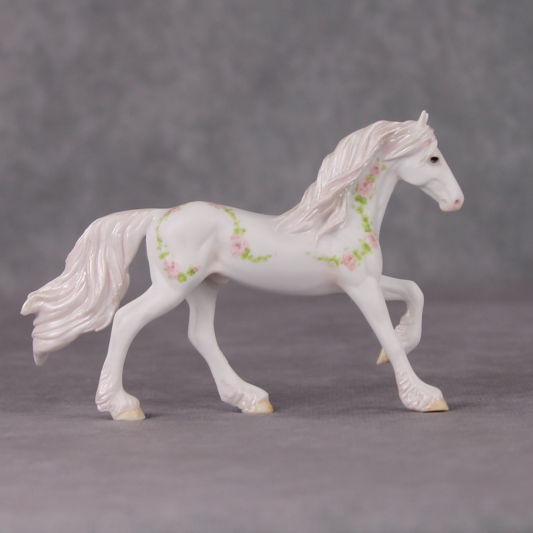 Bliss Roses OOAK Deco Light Pink Rose Design Friesian Chip By Andrea Thomason End Of Month December