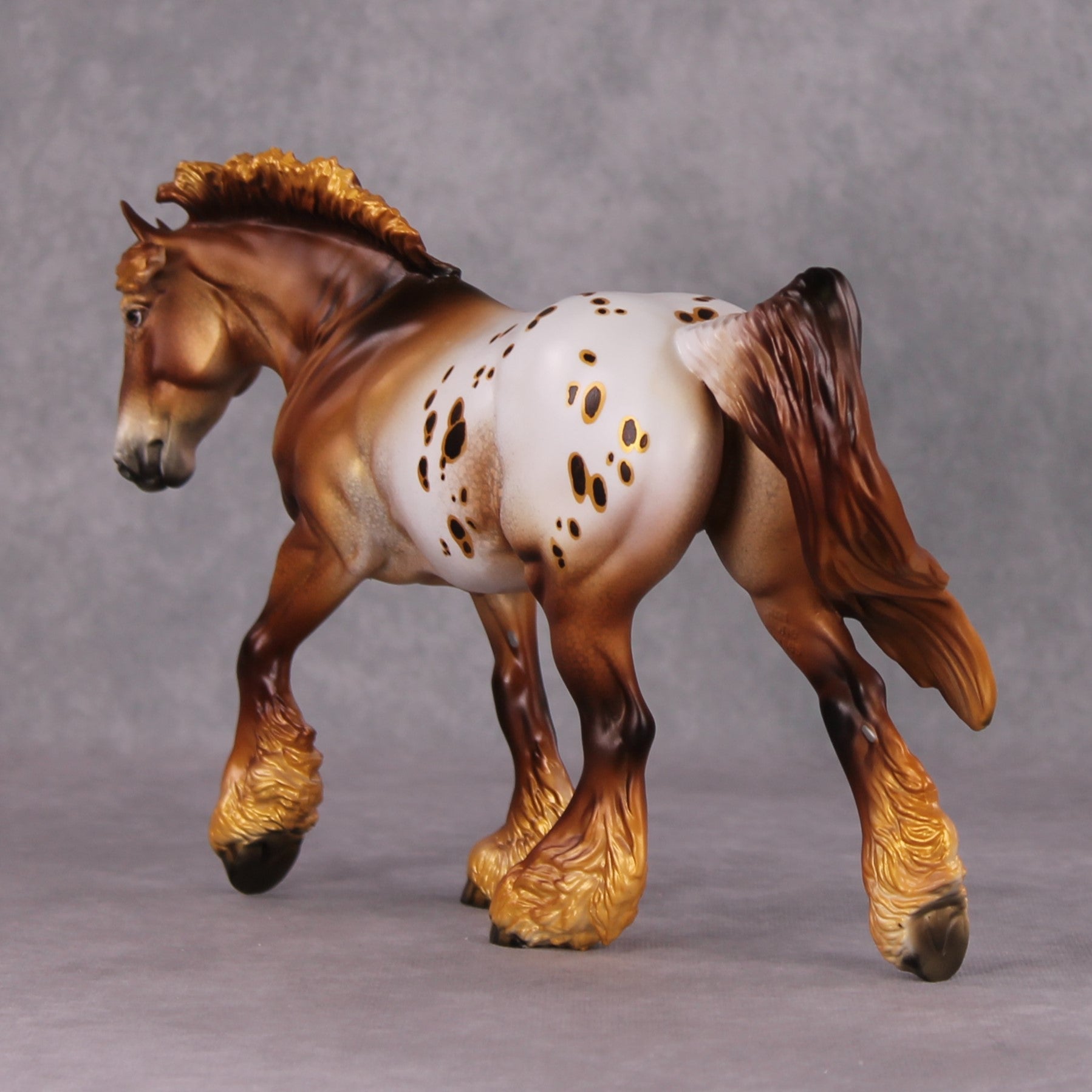 Cinnamon Scone OOAK Metallic Golden Chestnut Appaloosa Irish Cob By Dawn Quick HS24