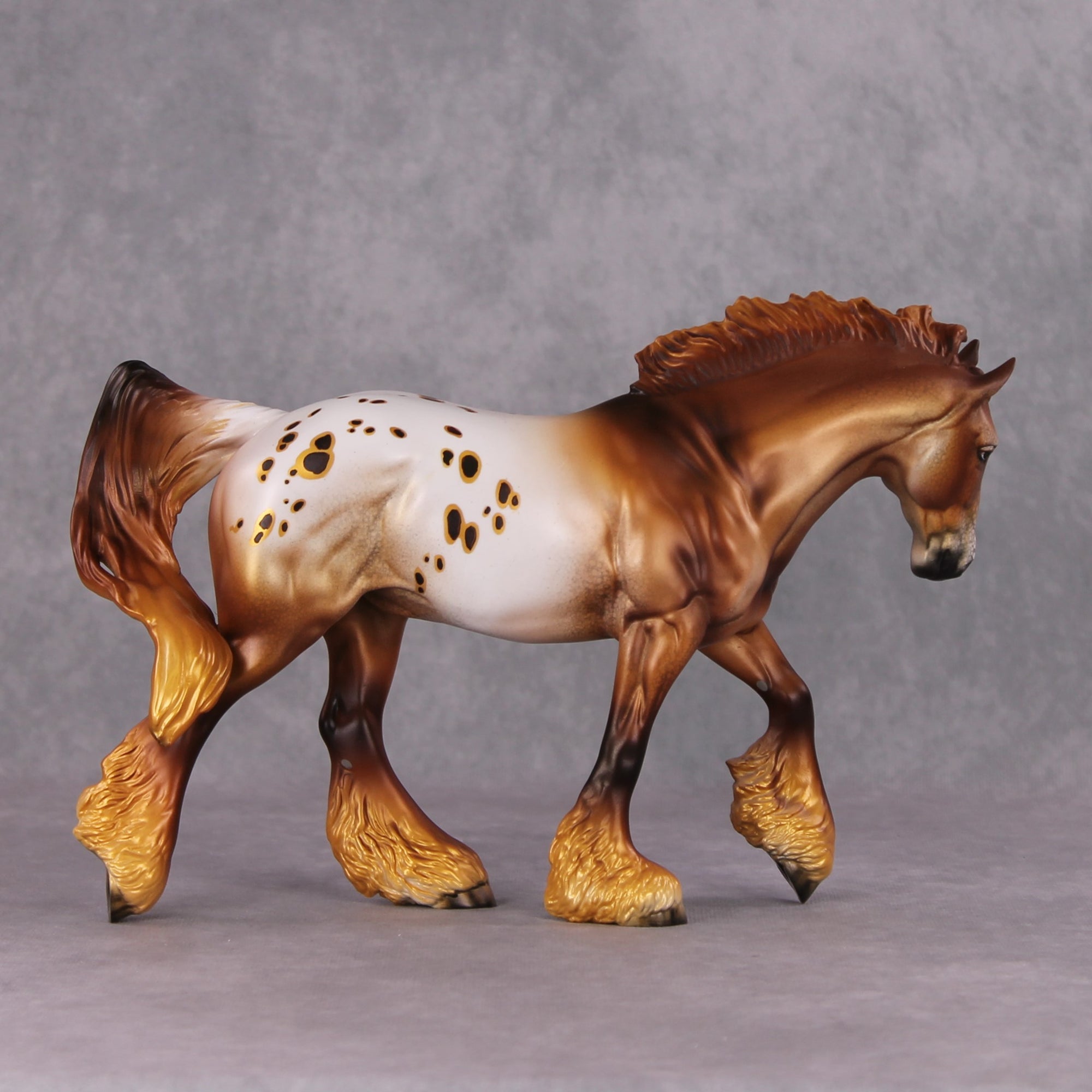 Cinnamon Scone OOAK Metallic Golden Chestnut Appaloosa Irish Cob By Dawn Quick HS24