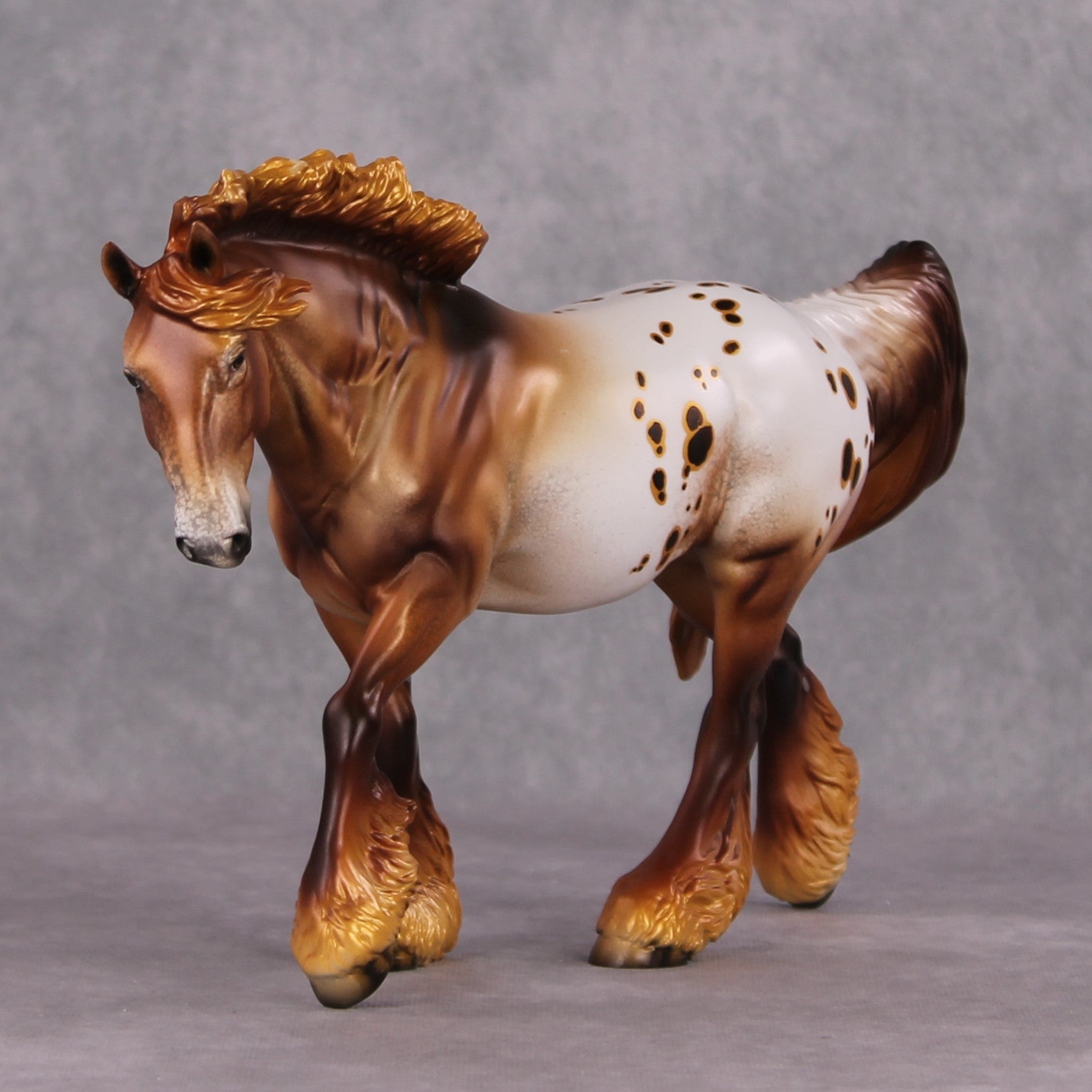 Cinnamon Scone OOAK Metallic Golden Chestnut Appaloosa Irish Cob By Dawn Quick HS24