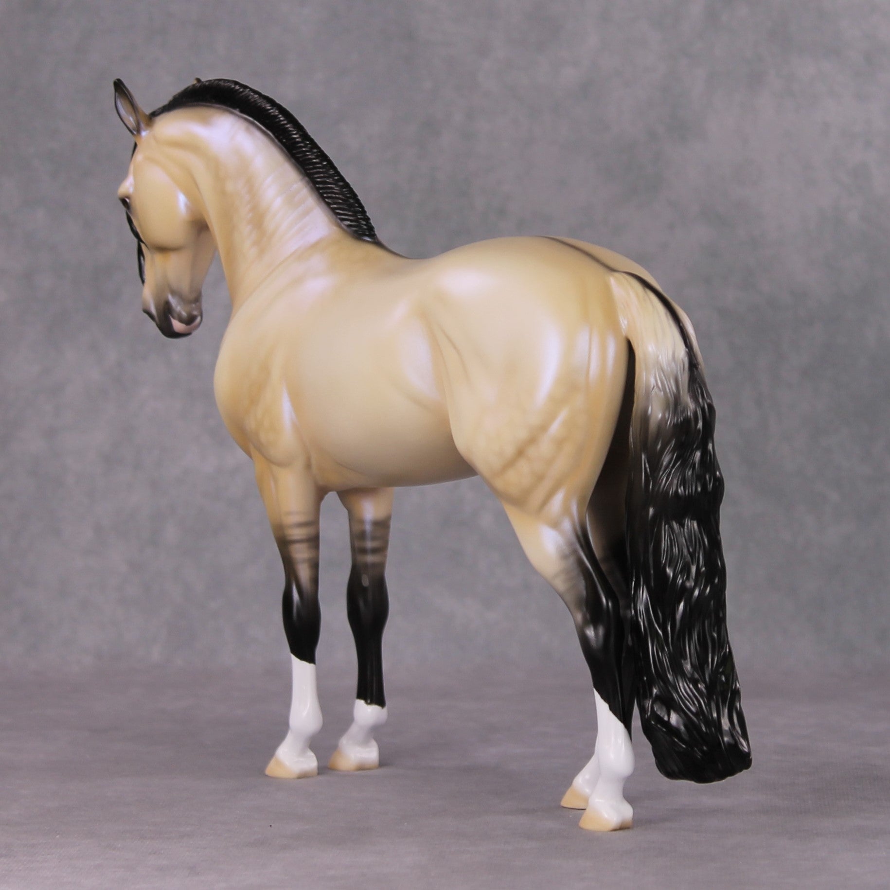 Tinsel Sparkle OOAK Dappled Light Buckskin W/ Blue Interference Andalusian By Ellen Robbins HS24 MHP Auction Piece