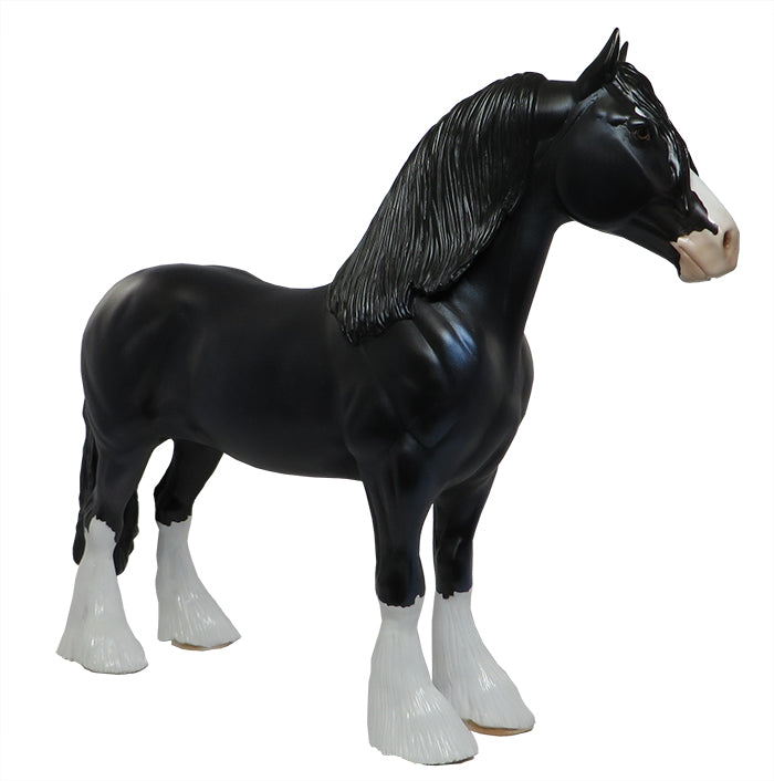 ANGUS-LE-10 DAPPLE BLACK STANDING DRAFTER MODEL HORSE EQ 2016 7/28