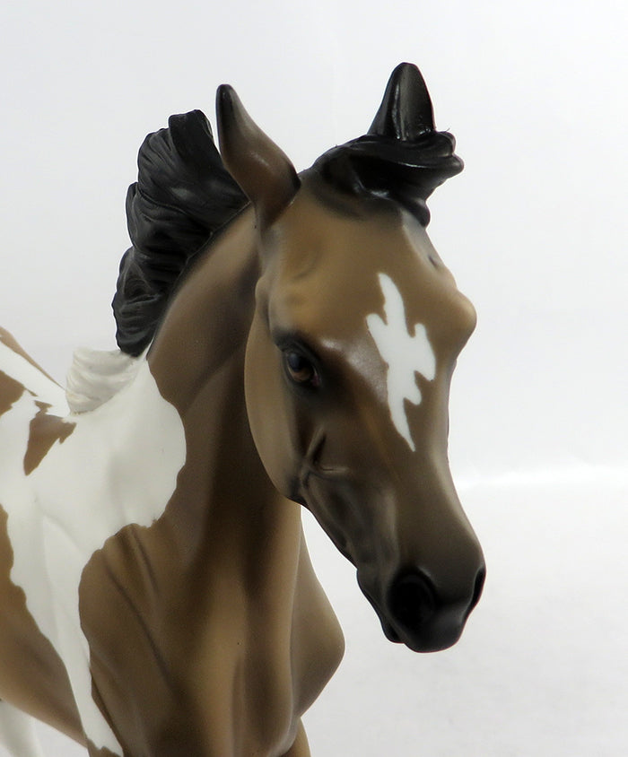 ARWYN-OOAK BUCKSKIN PAINT YEARLING MODEL HORSE 2/7