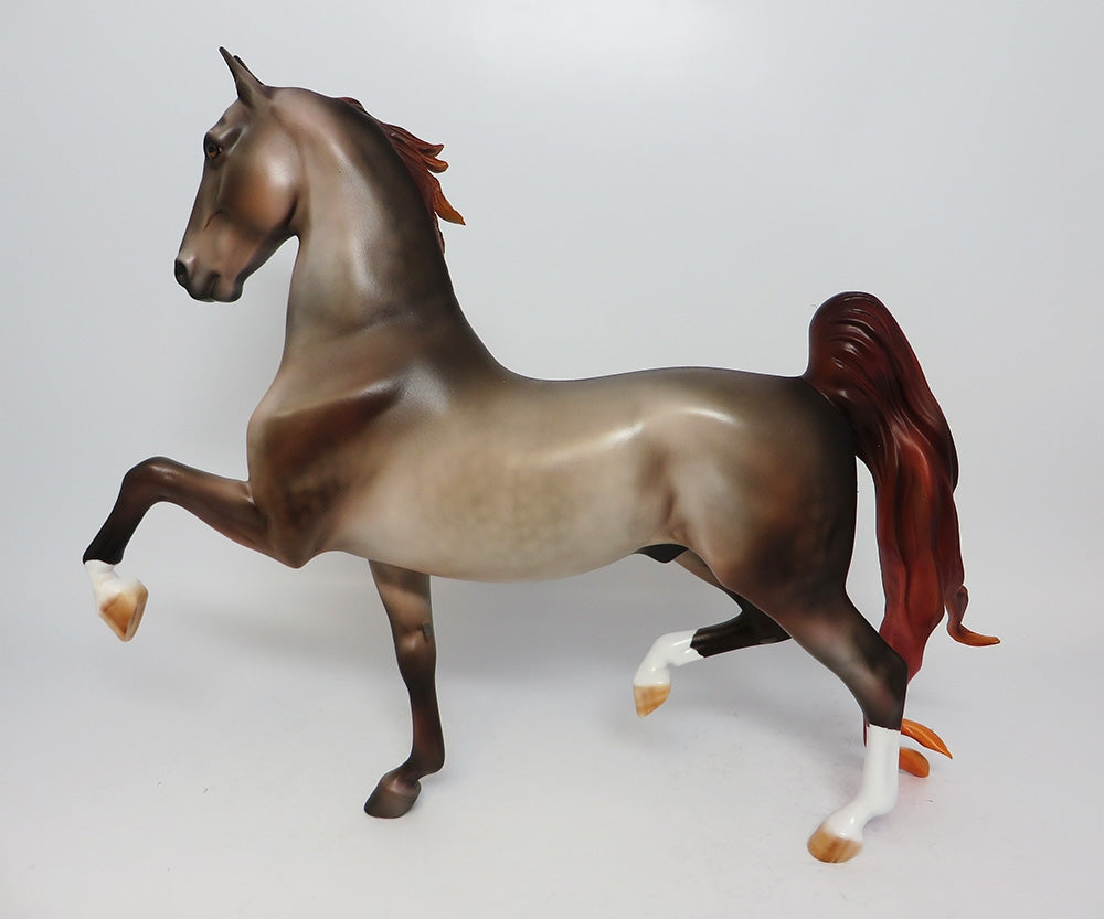 BERRYESSA-LE-5 DAPPLE GREY SADDLEBRED WITH CUSTOM MANE AND TAIL EQ 2017