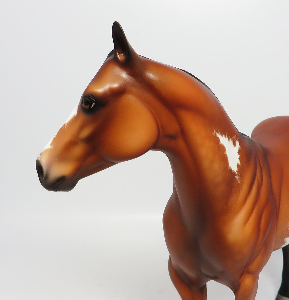 BETSY ROSS-OOAK DAPPLE BAY ETCHED PINTO ISH MODEL HORSE BY JULIE KEIM EQ 2017
