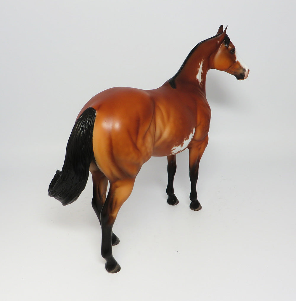BETSY ROSS-OOAK DAPPLE BAY ETCHED PINTO ISH MODEL HORSE BY JULIE KEIM EQ 2017