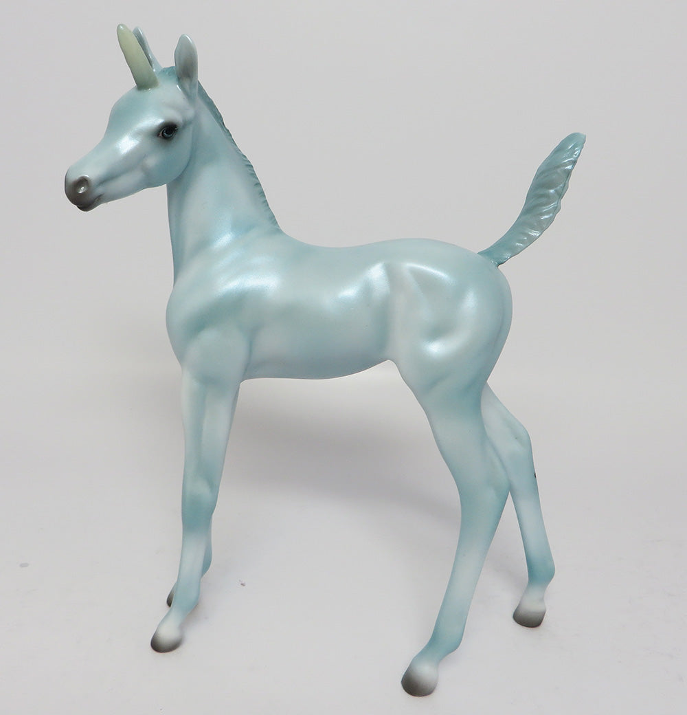 BLUE BELLE-OOAK BLUE TURNED HEAD UNICORN MODEL HORSE EQ 2017