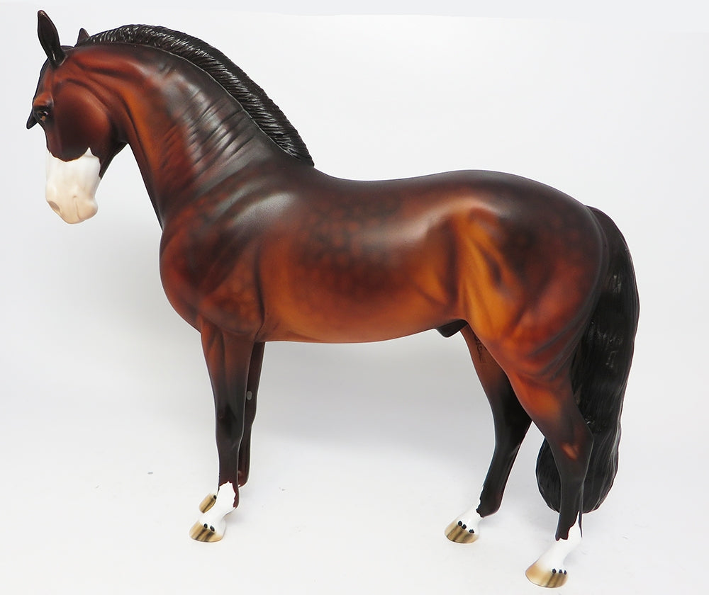 BURGOO-OOAK DAPPLE BAY BRAIDED MANE AND CM TAIL EQ 2017