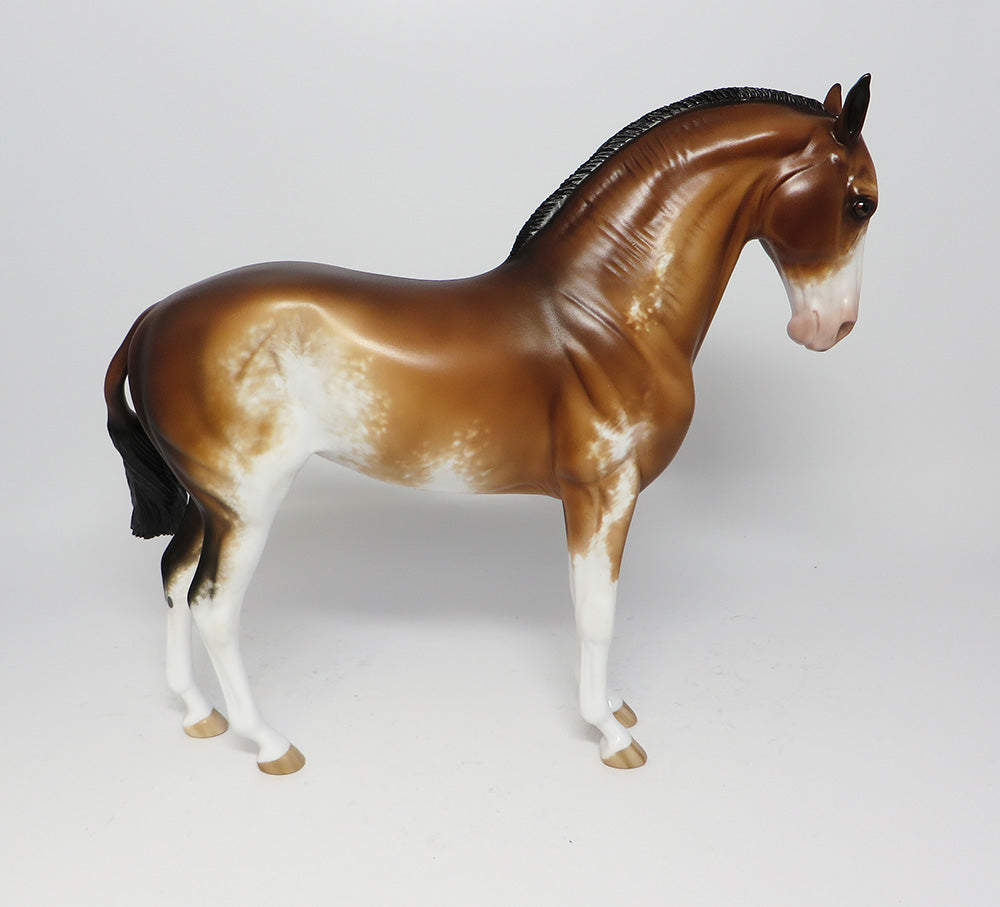 CAPOTE-OOAK BAY SABINO ROACHED MANE MARE ANDALUSIAN MODEL HORSE BY SHERYL LEISURE EQ 2017