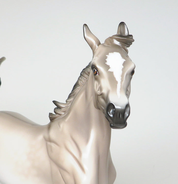 DUNS AND ROSES-OOAK DUN YEARLING MODEL HORSE BY SHERYL LEISURE 3/24